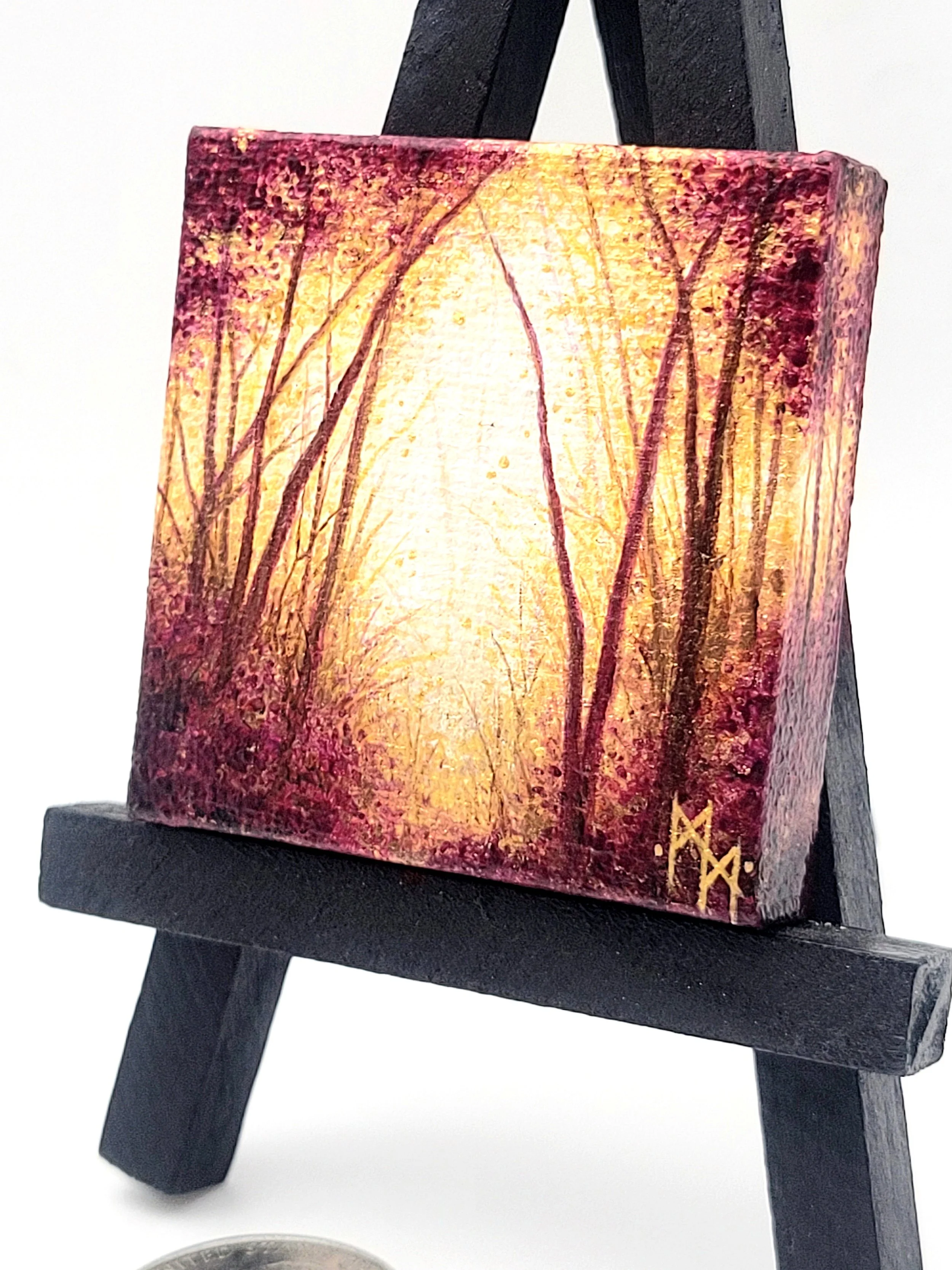 Miniature Landscape Painting #31 metallic purple for sale