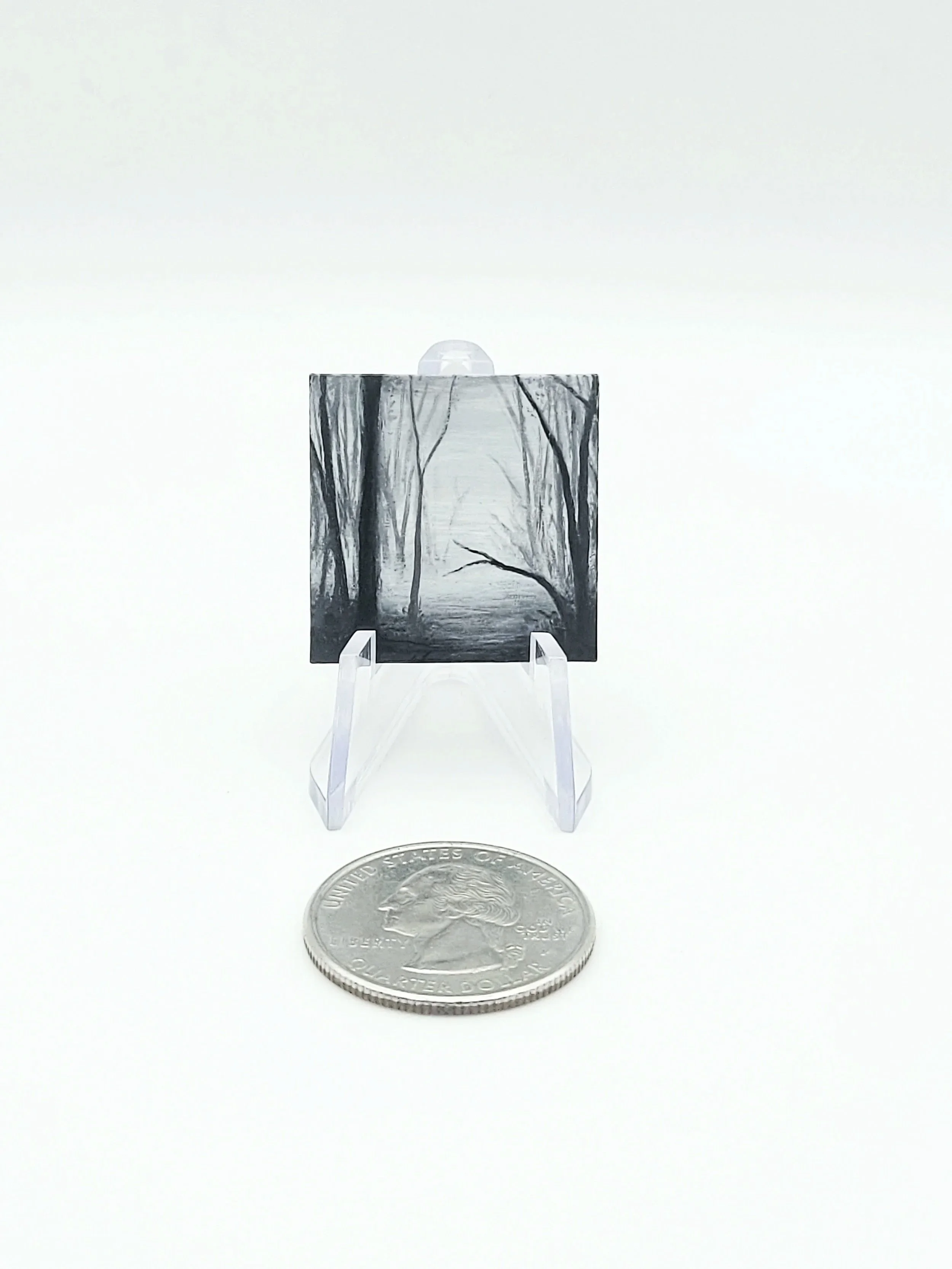 Grayscale Micro Landscape Painting for sale