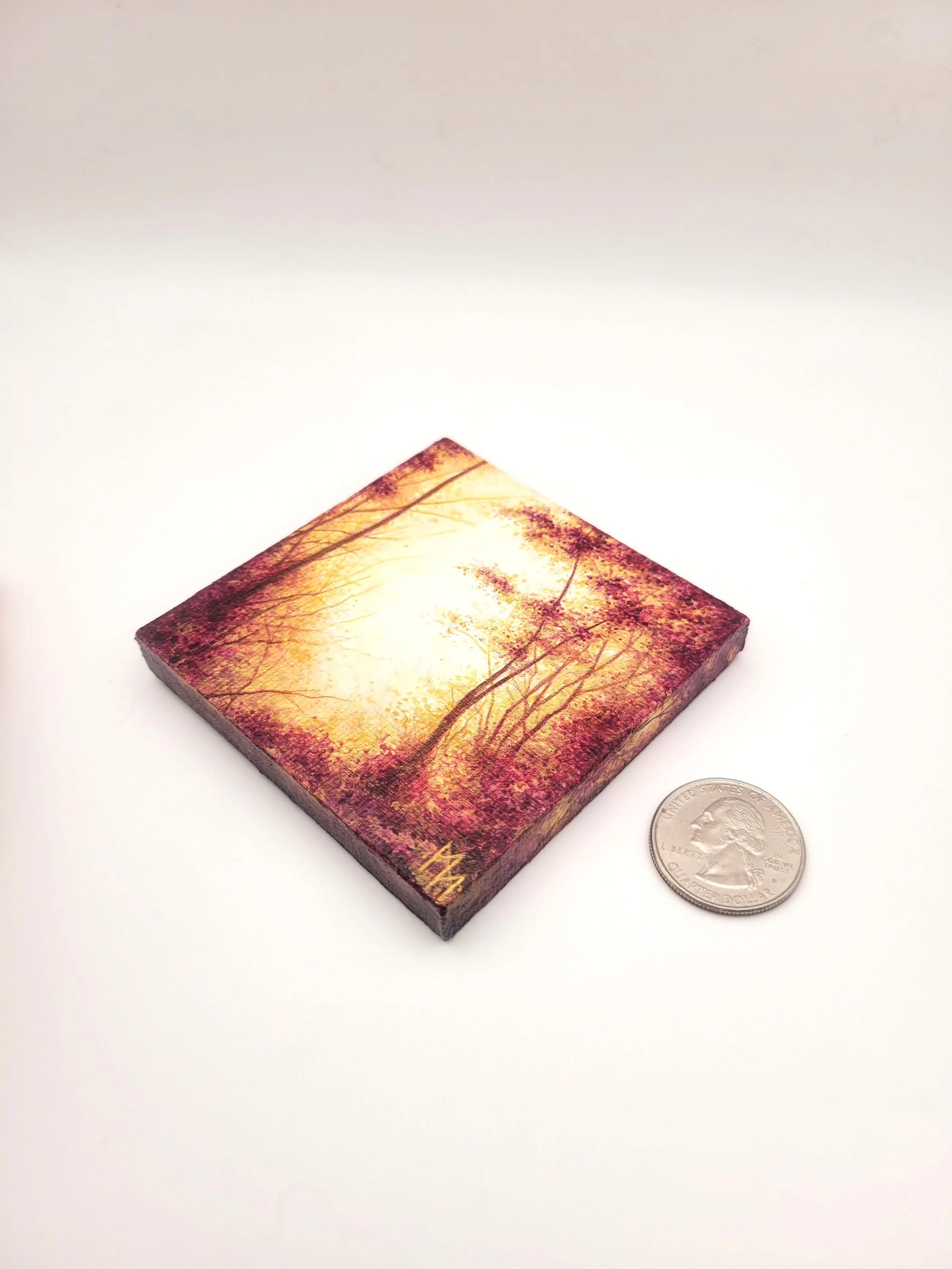 Miniature Landscape Painting #30 metallic purple for sale