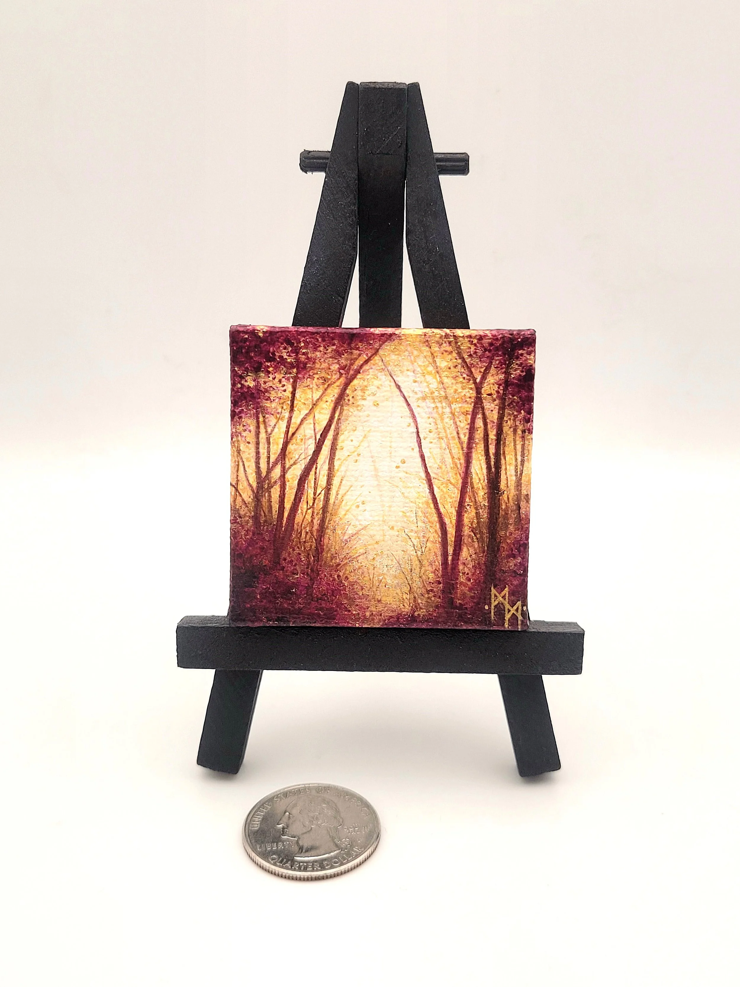 Miniature Landscape Painting #31 metallic purple for sale