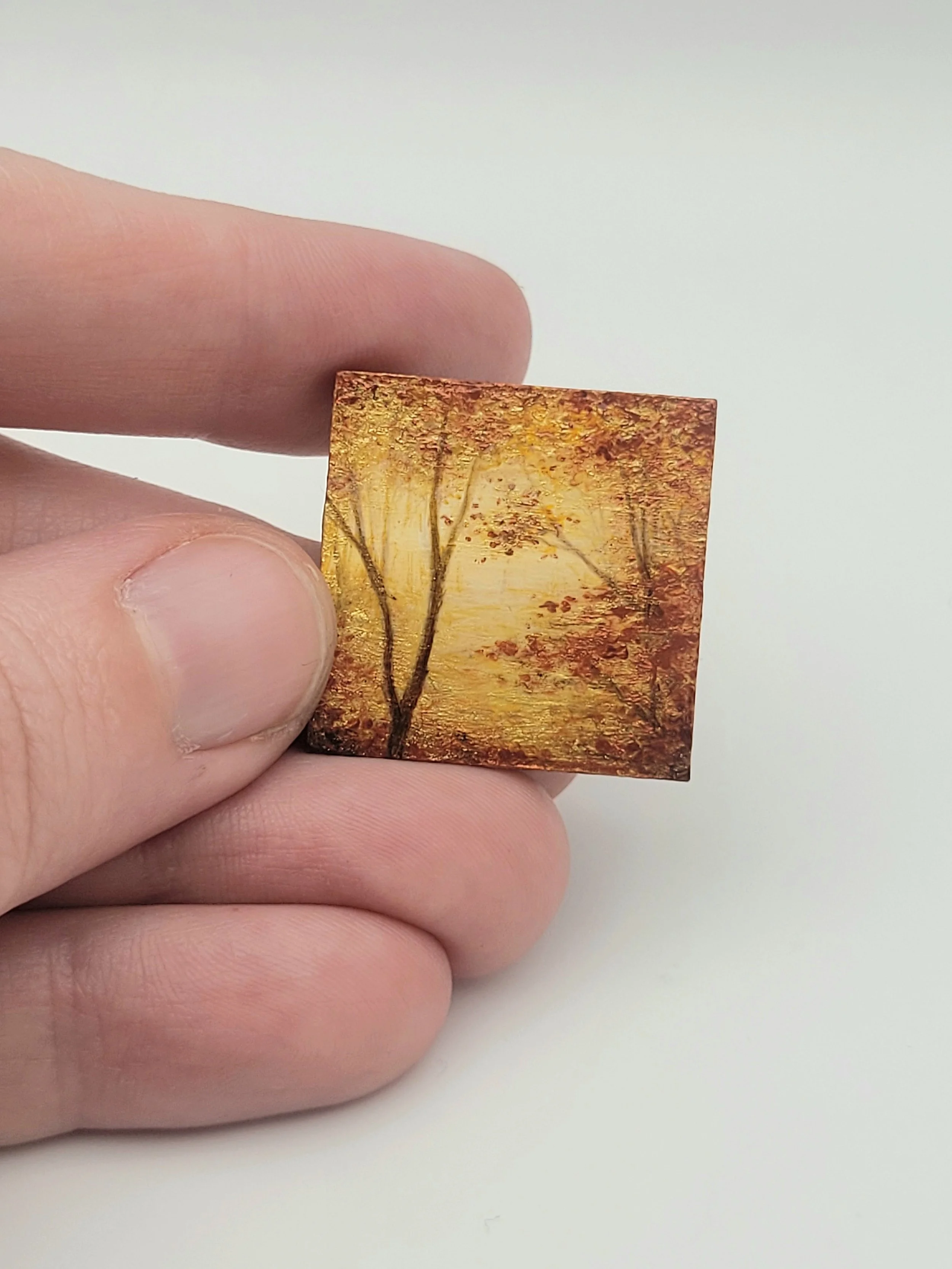 Micro Landscape Painting #14 for sale metallic painting