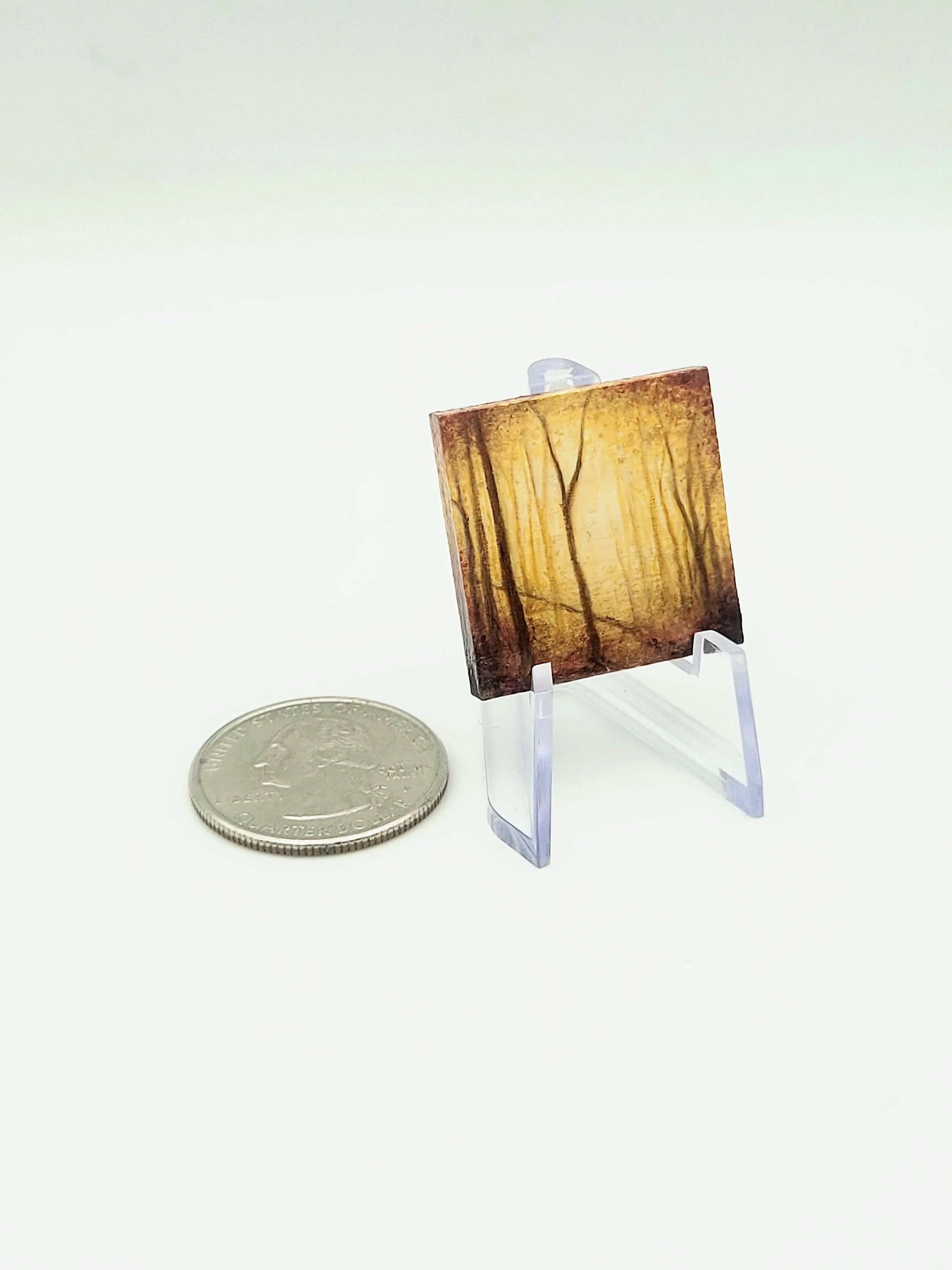 Micro Landscape Painting #13 metallic miniature for sale