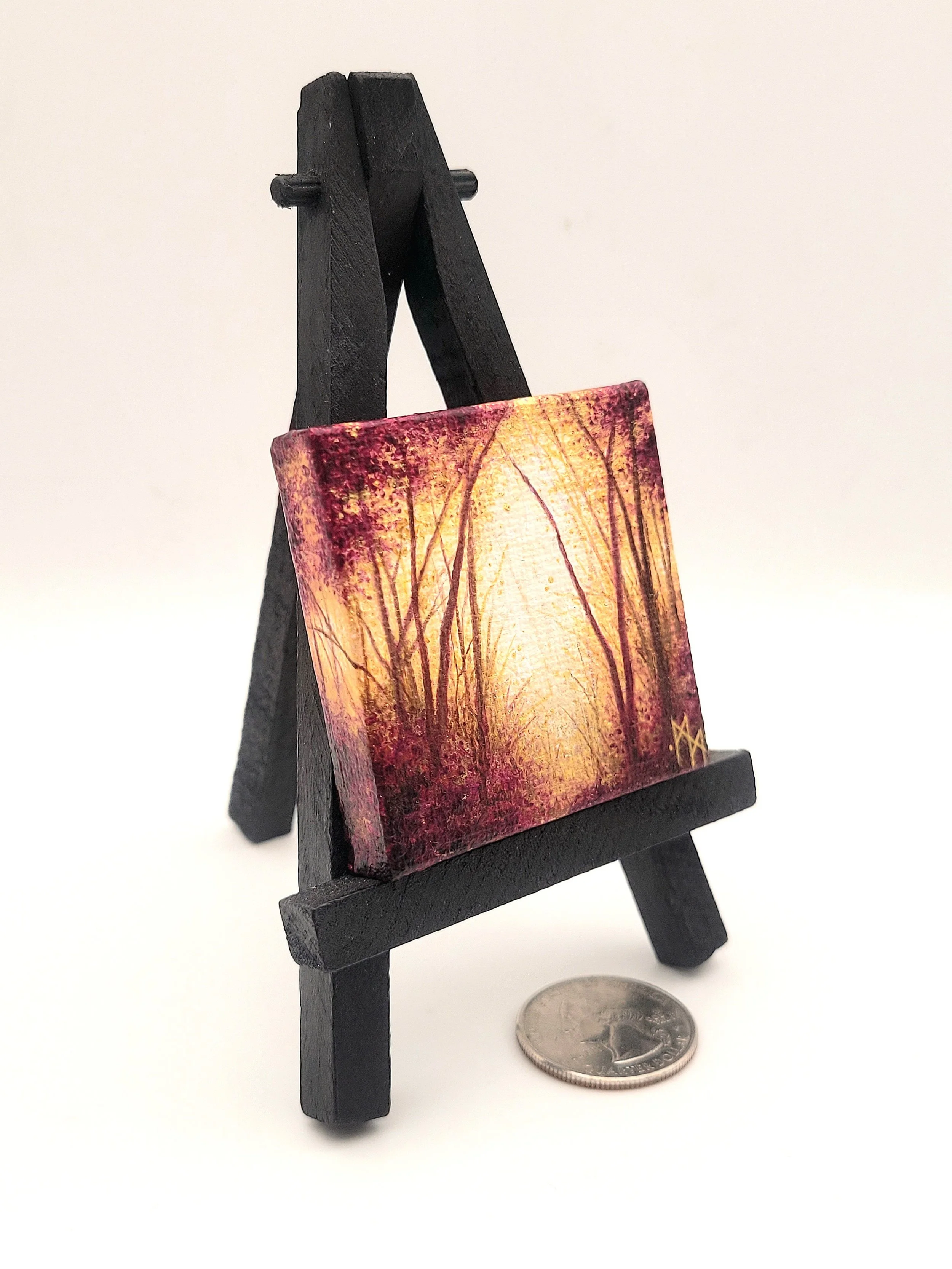 Miniature Landscape Painting #31 metallic purple for sale