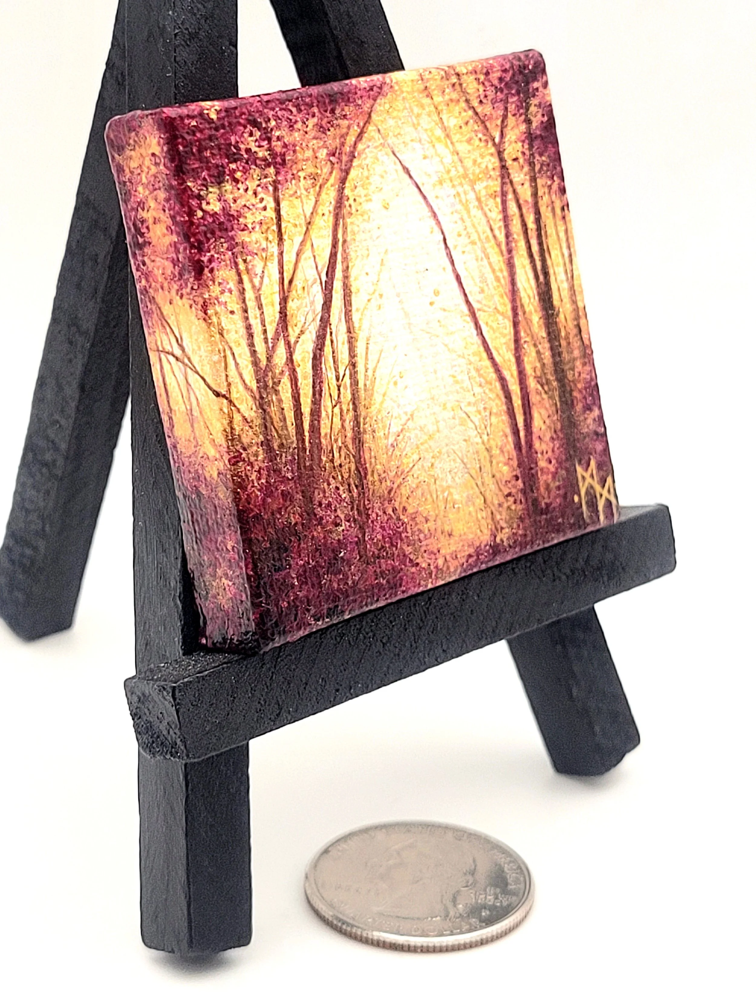 Miniature Landscape Painting #31 metallic purple for sale