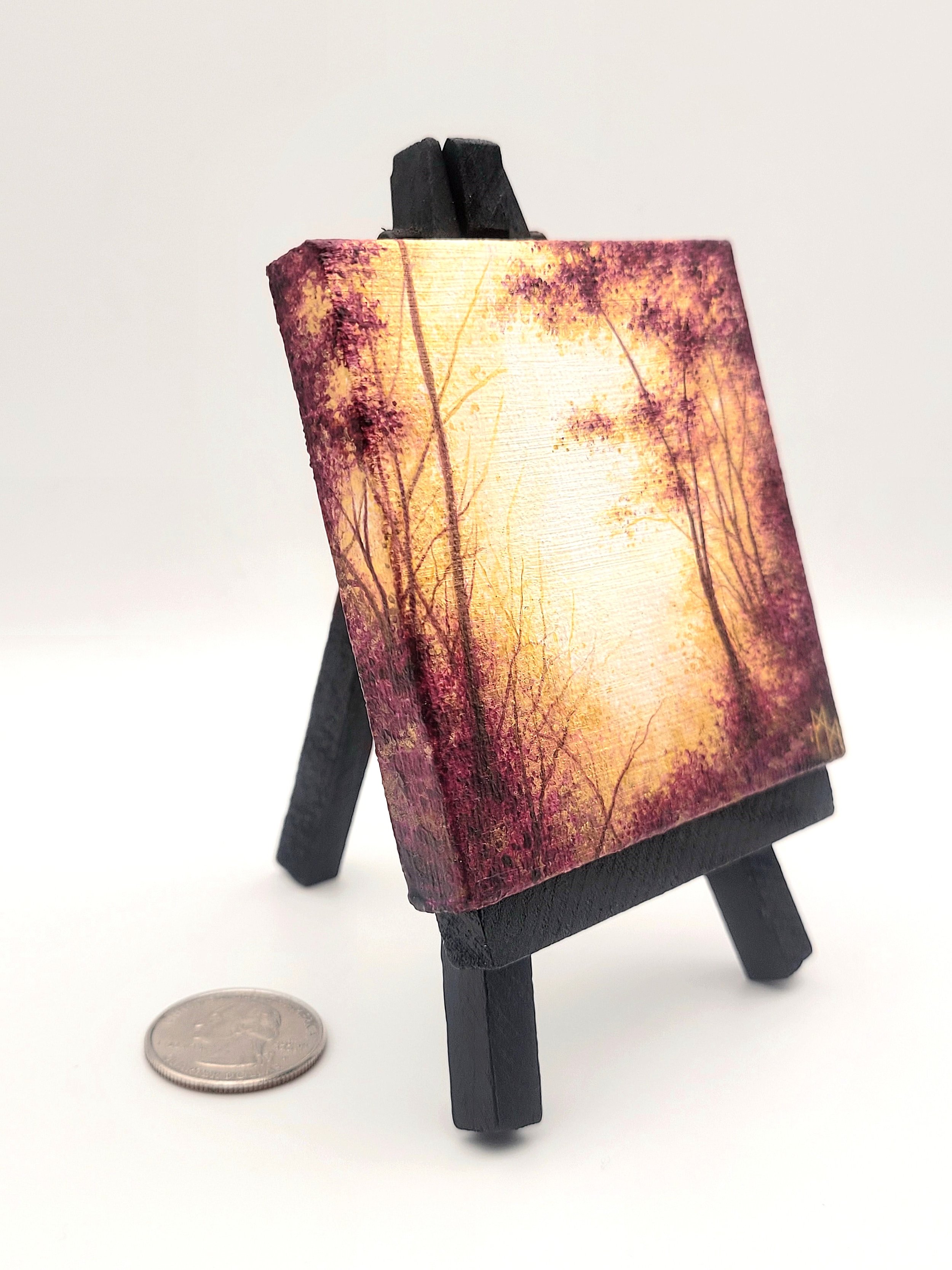 Miniature Landscape Painting #30 metallic purple for sale