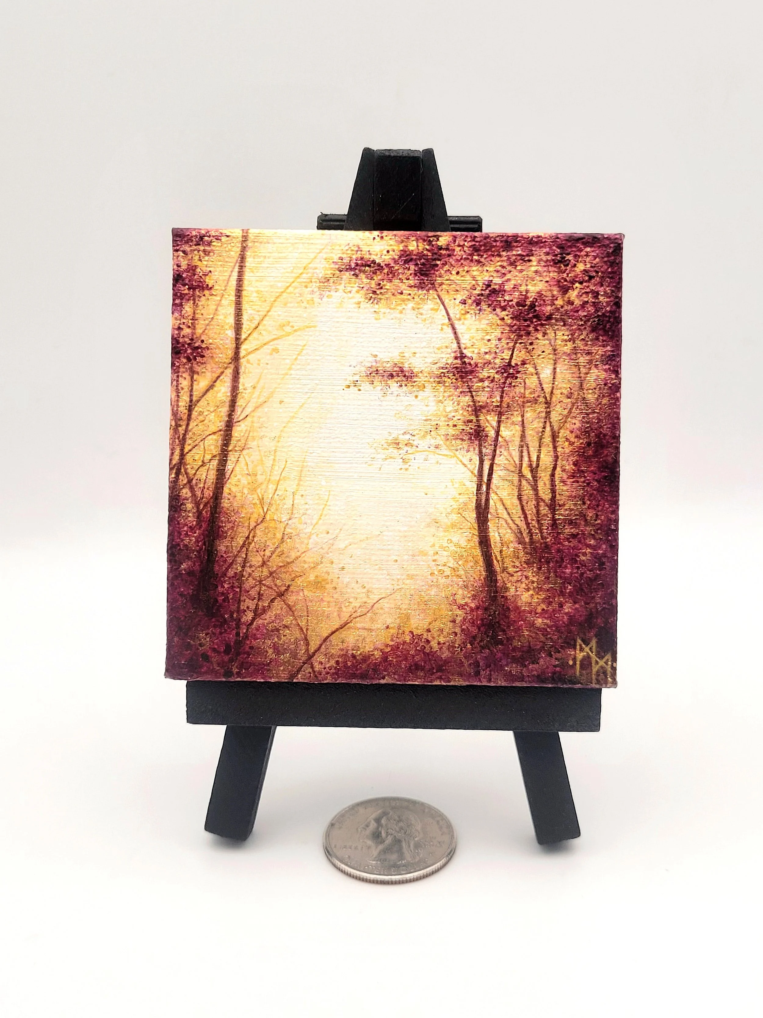 Miniature Landscape Painting #30 metallic purple for sale