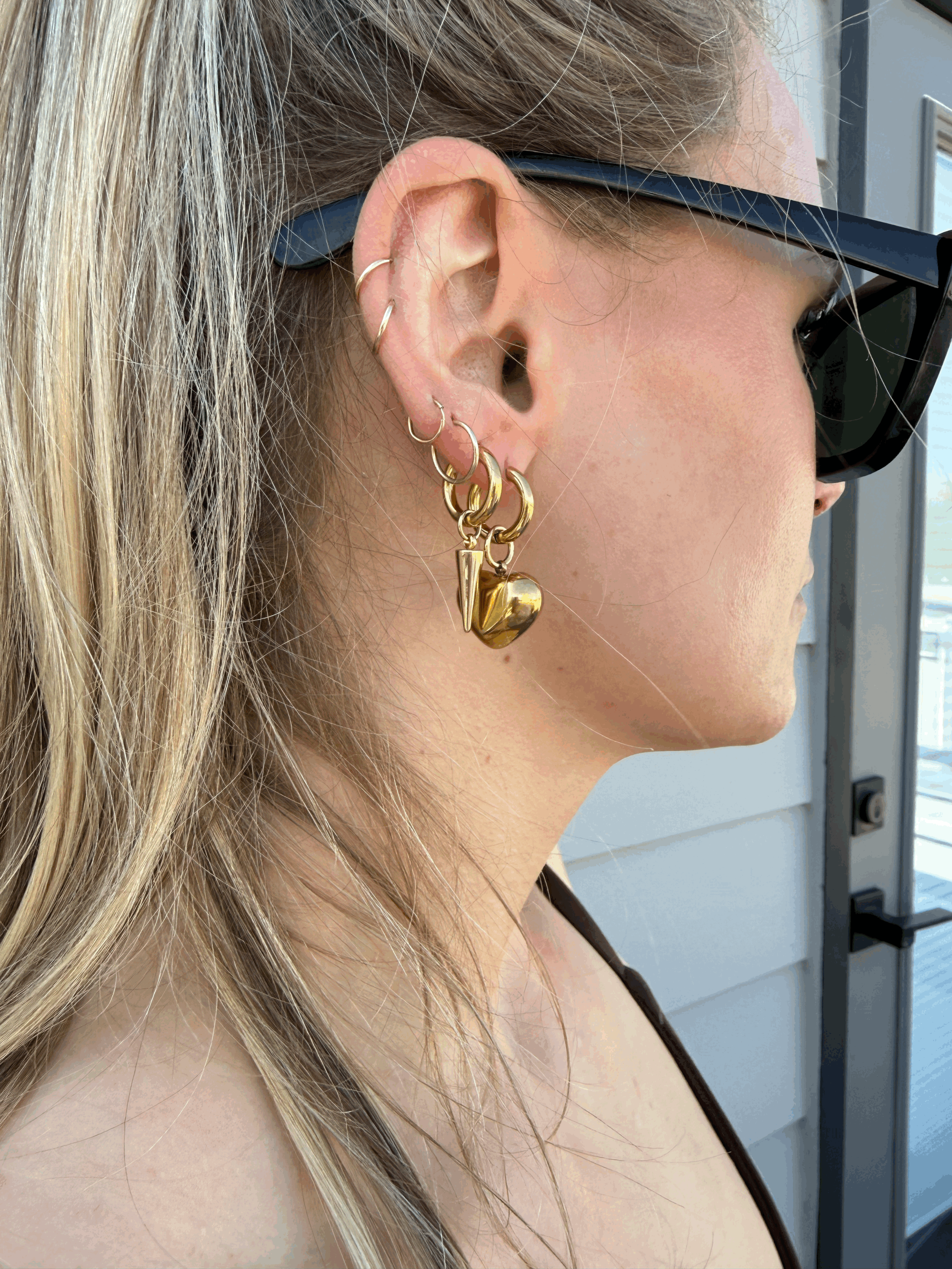 Heart drop earrings