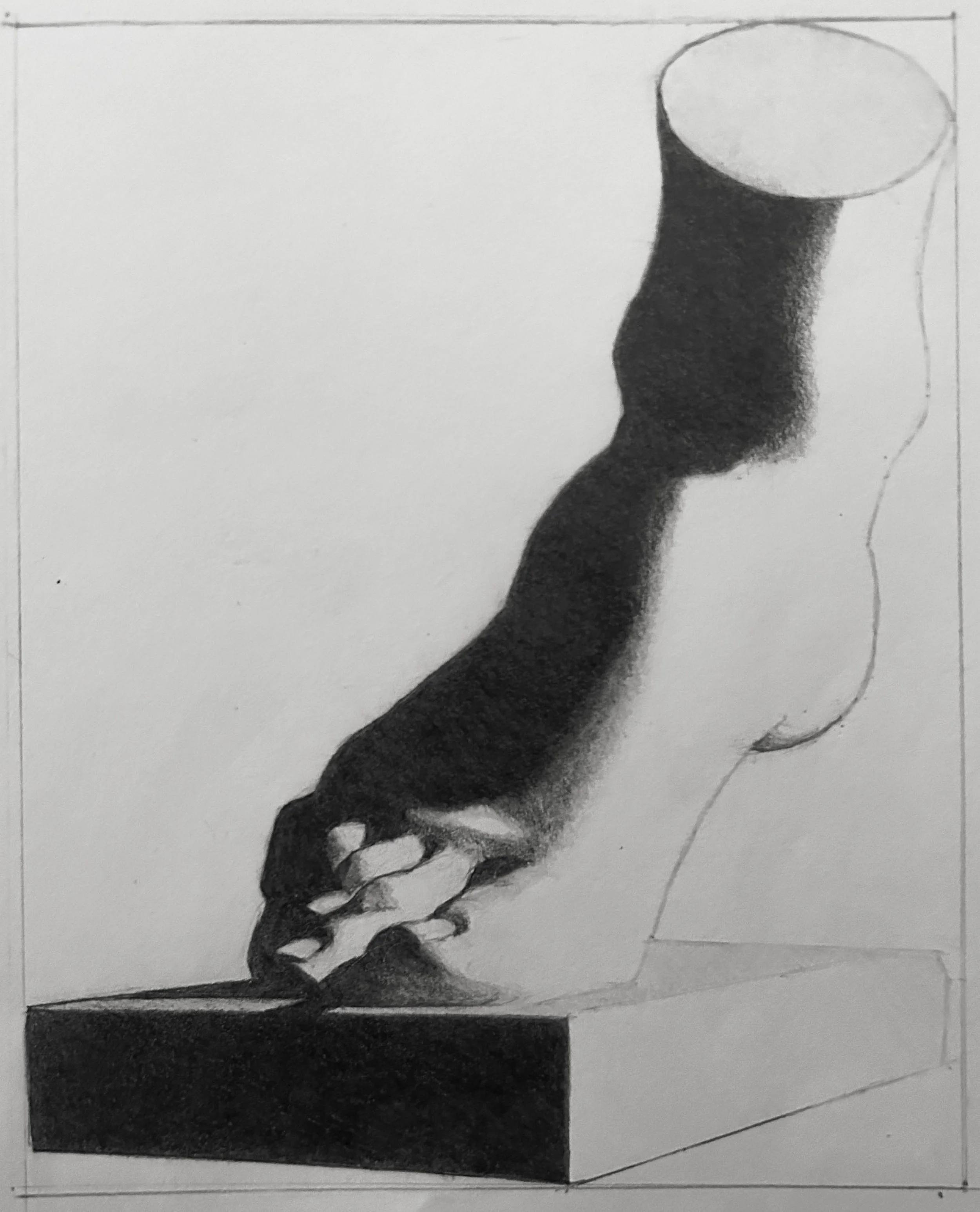 Replica Bargue Plate I, 8. Graphite on Paper. Jo Feldman, 2023