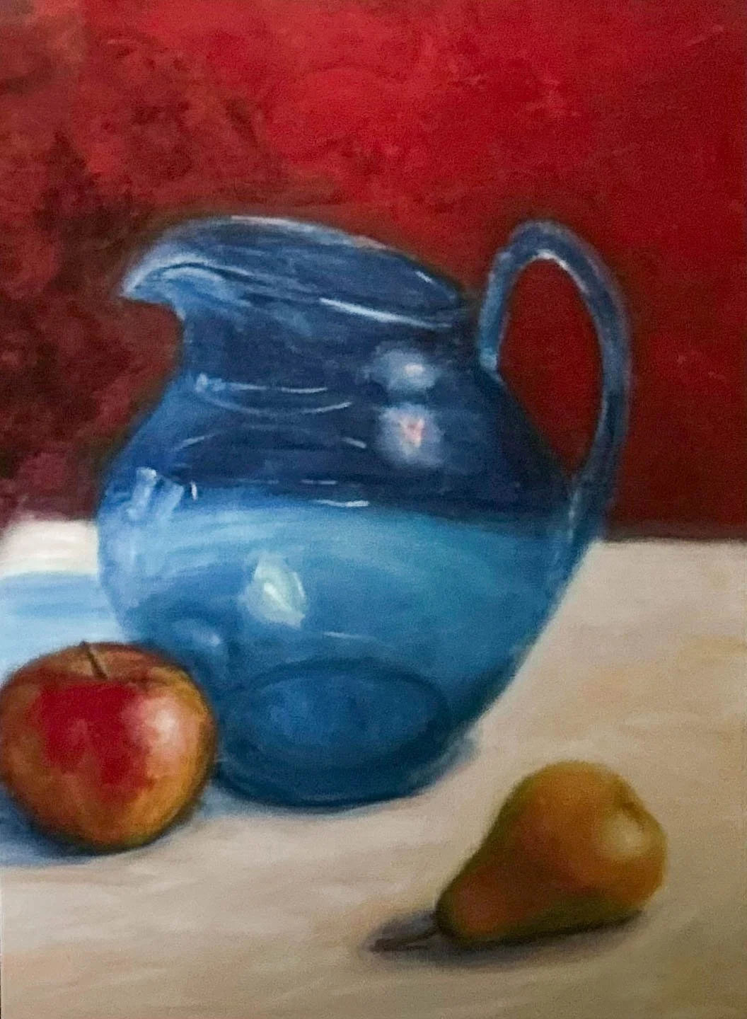 Still Life with Blue Jug. Acrylic on Canvas. Jo Feldman, 2004