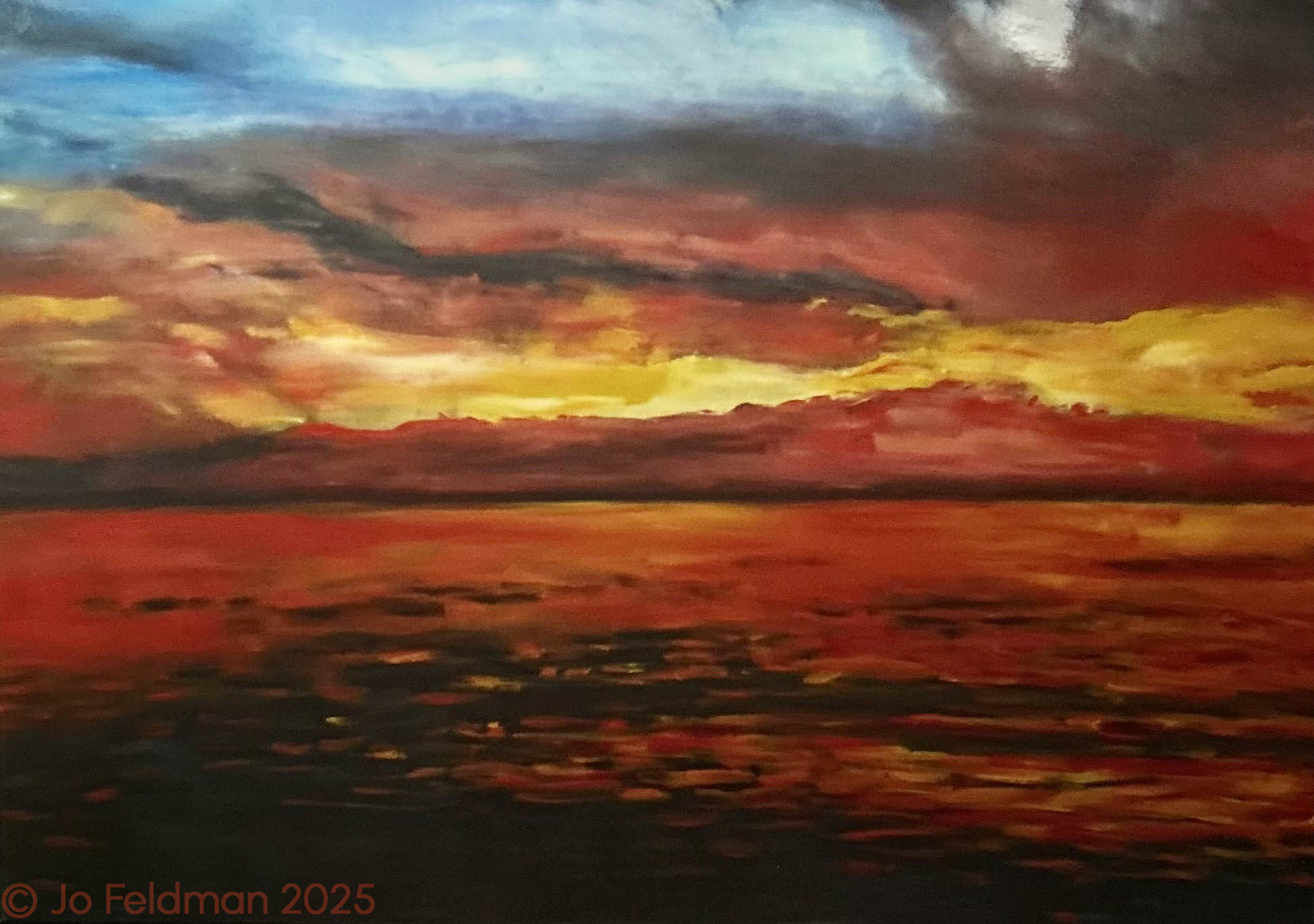Orange Sunset. Acrylic on Canvas. Jo Feldman, 2005