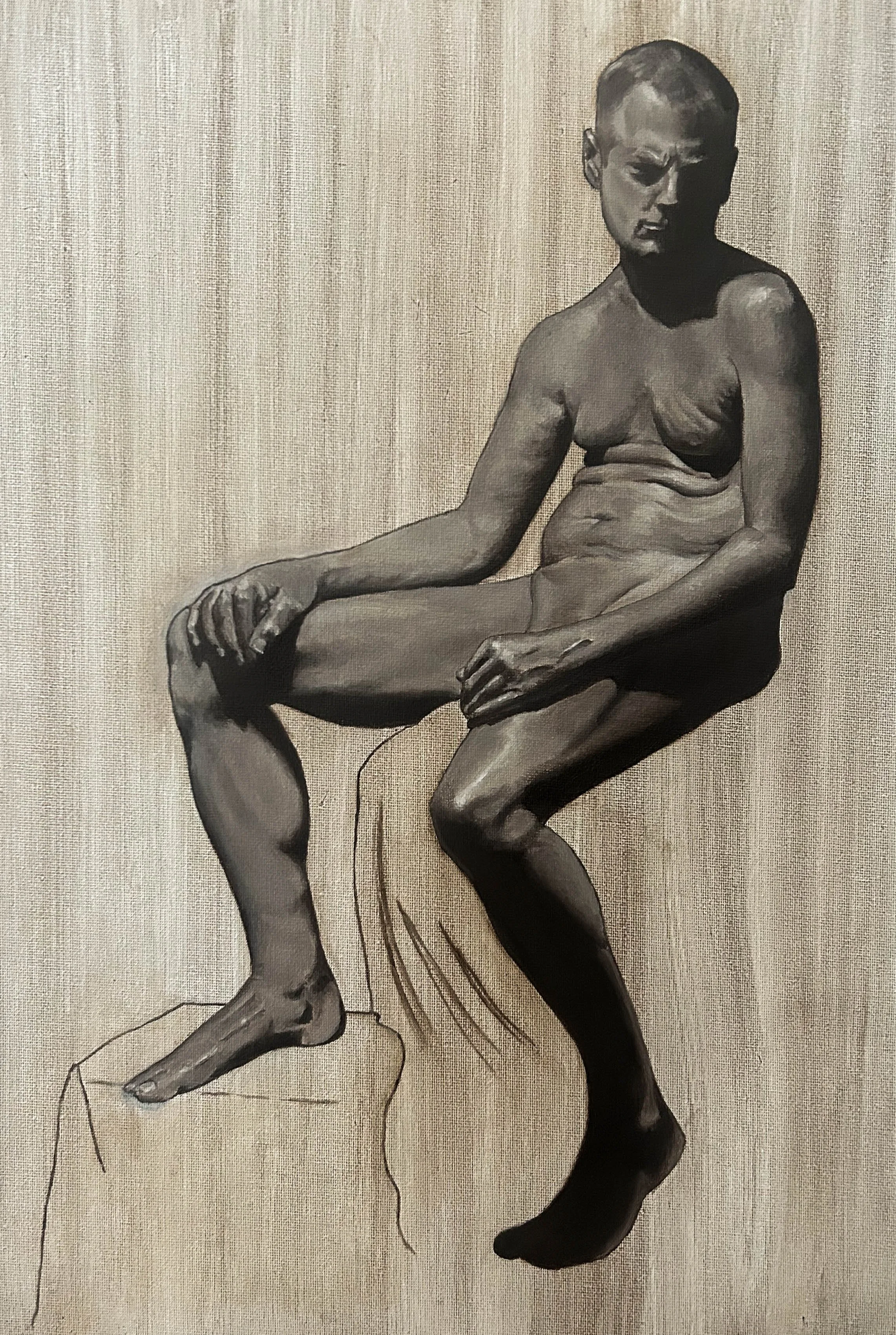 Grisaille of Tom. Oil on Canvas. Jo Feldman, 2025