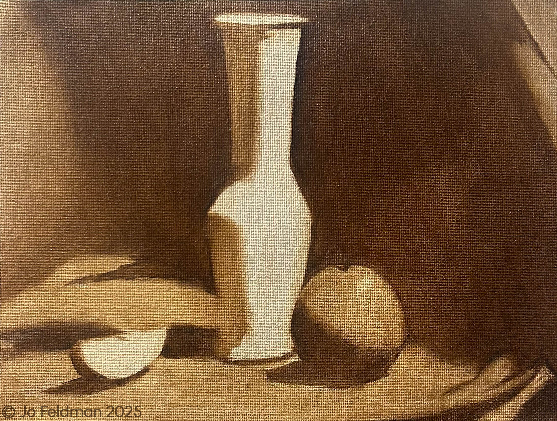 Wash Sketch of Still Life. Oil on Canvas. Jo Feldman, 2024