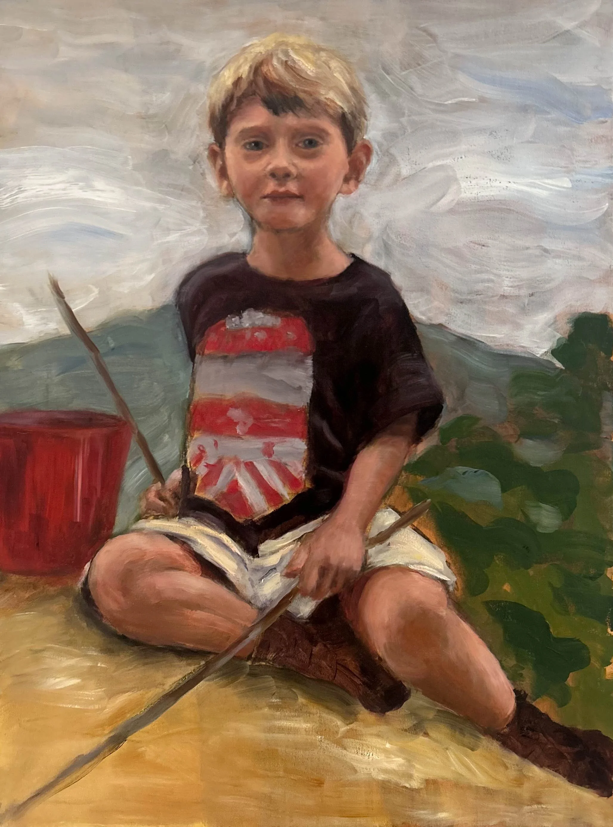Alexander at Currajuggle Creek. Oil on Canvas. Jo Feldman, 2006