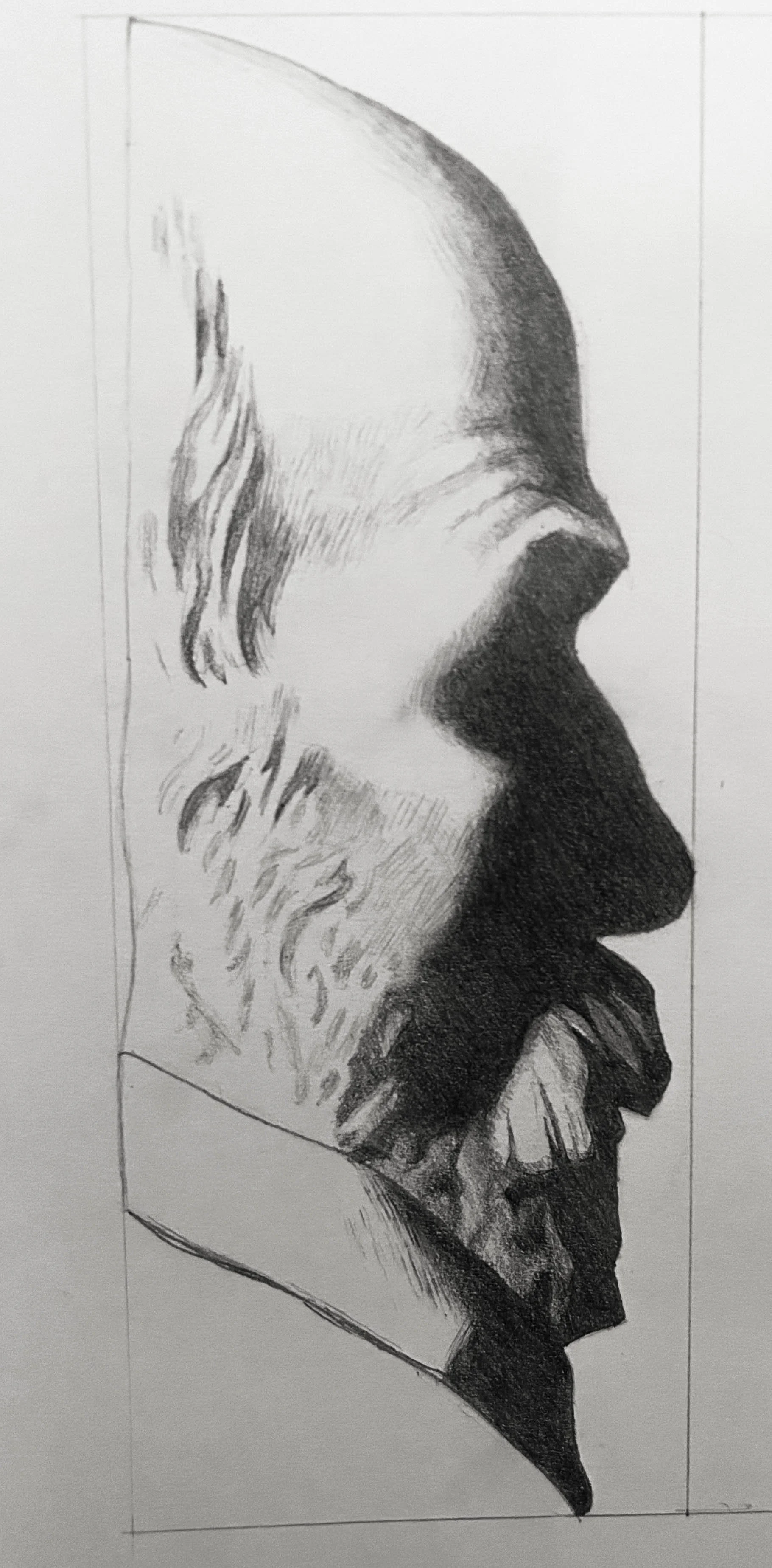 Replica Bargue Plate I, 32. Graphite on Paper. Jo Feldman, 2022