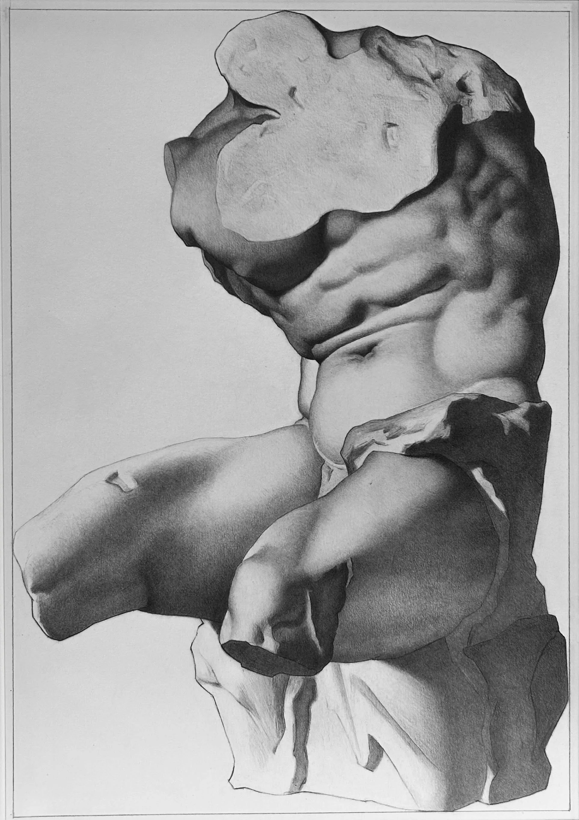 Replica Bargue Plate I, 63. Graphite on Paper. Jo Feldman, 2024