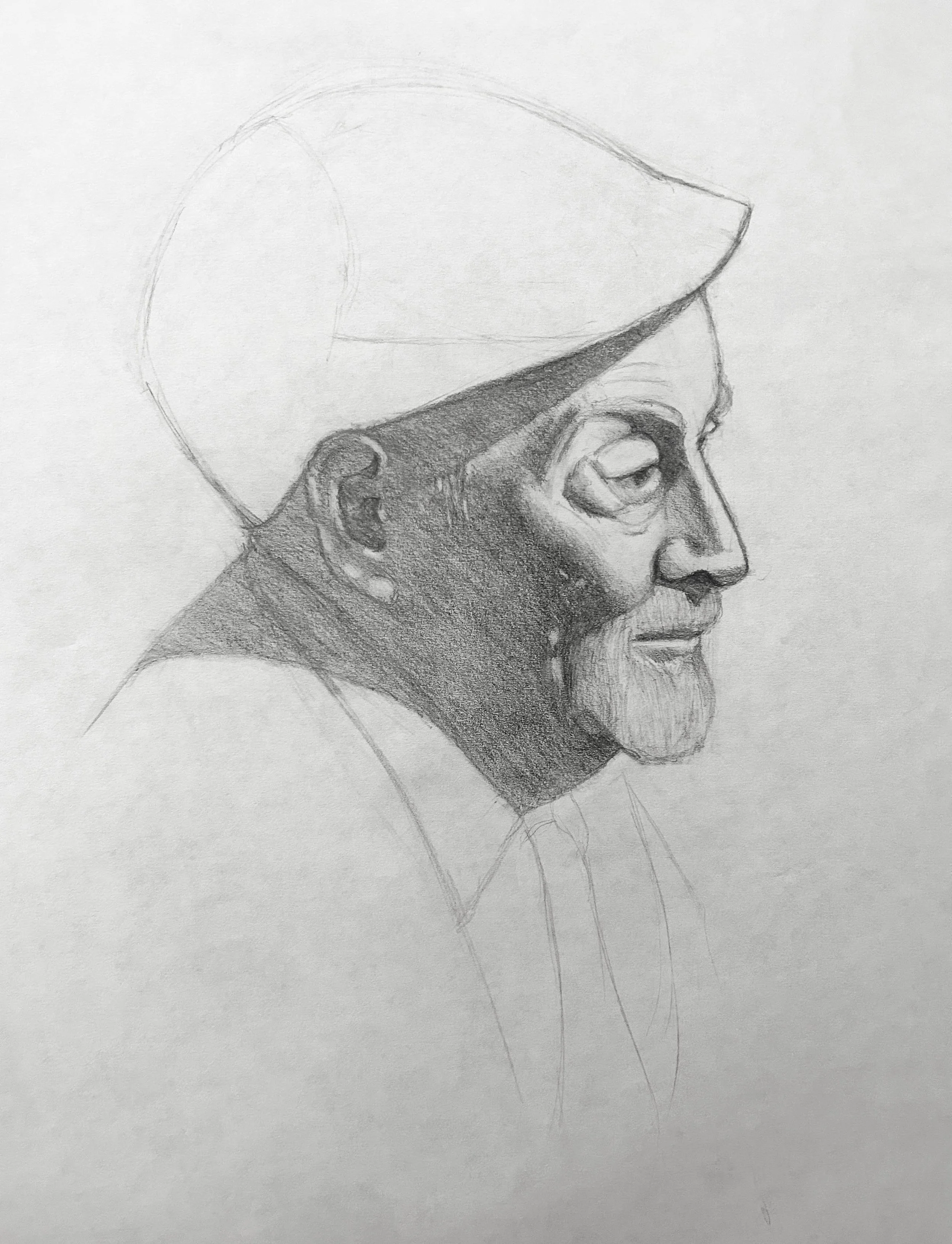 Sketch of Irving. Graphite on Paper. Jo Feldman, 2023