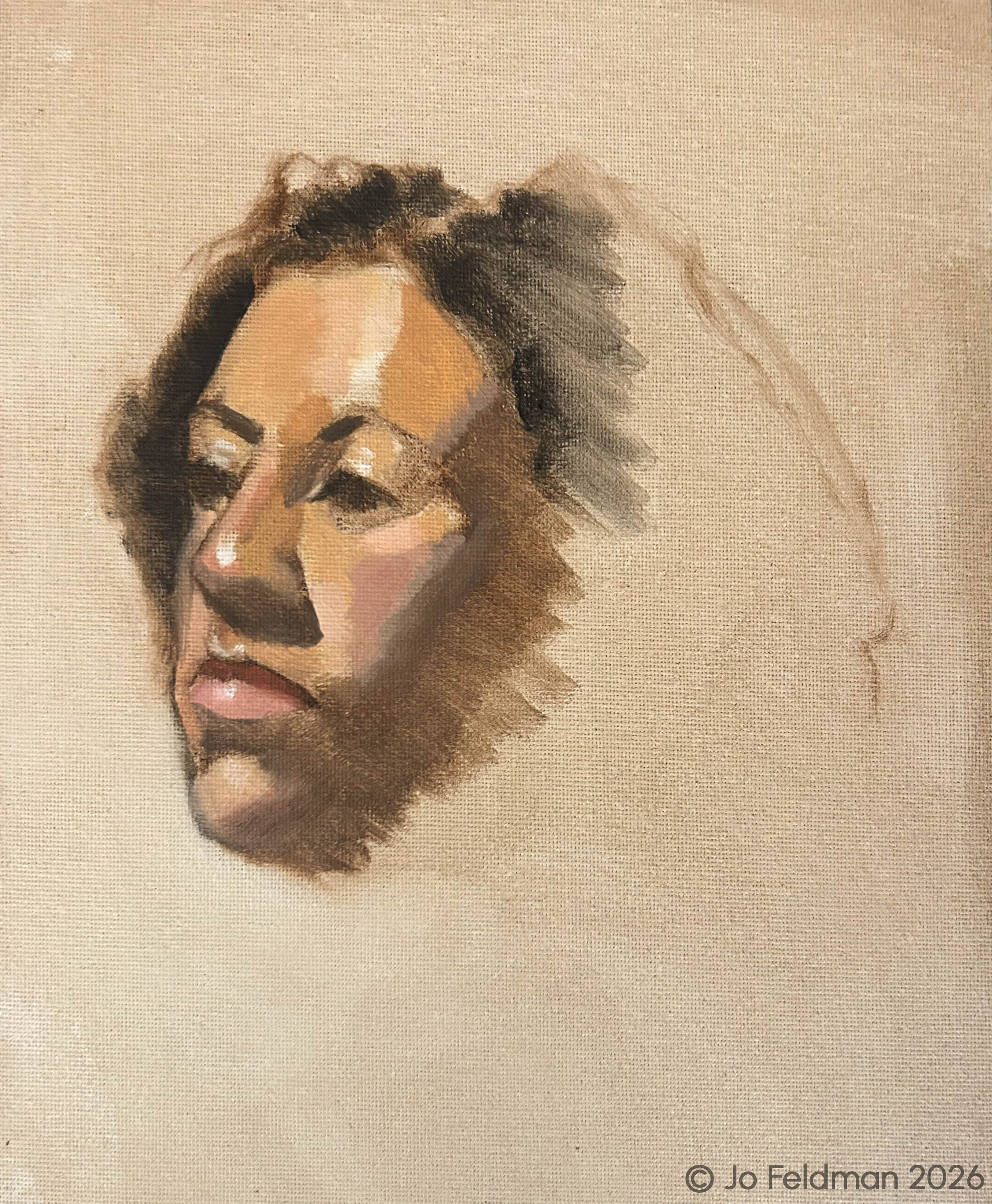 Alla Prima of Sophia. Limited Palette. Oil on Canvas. Jo Feldman, 2026