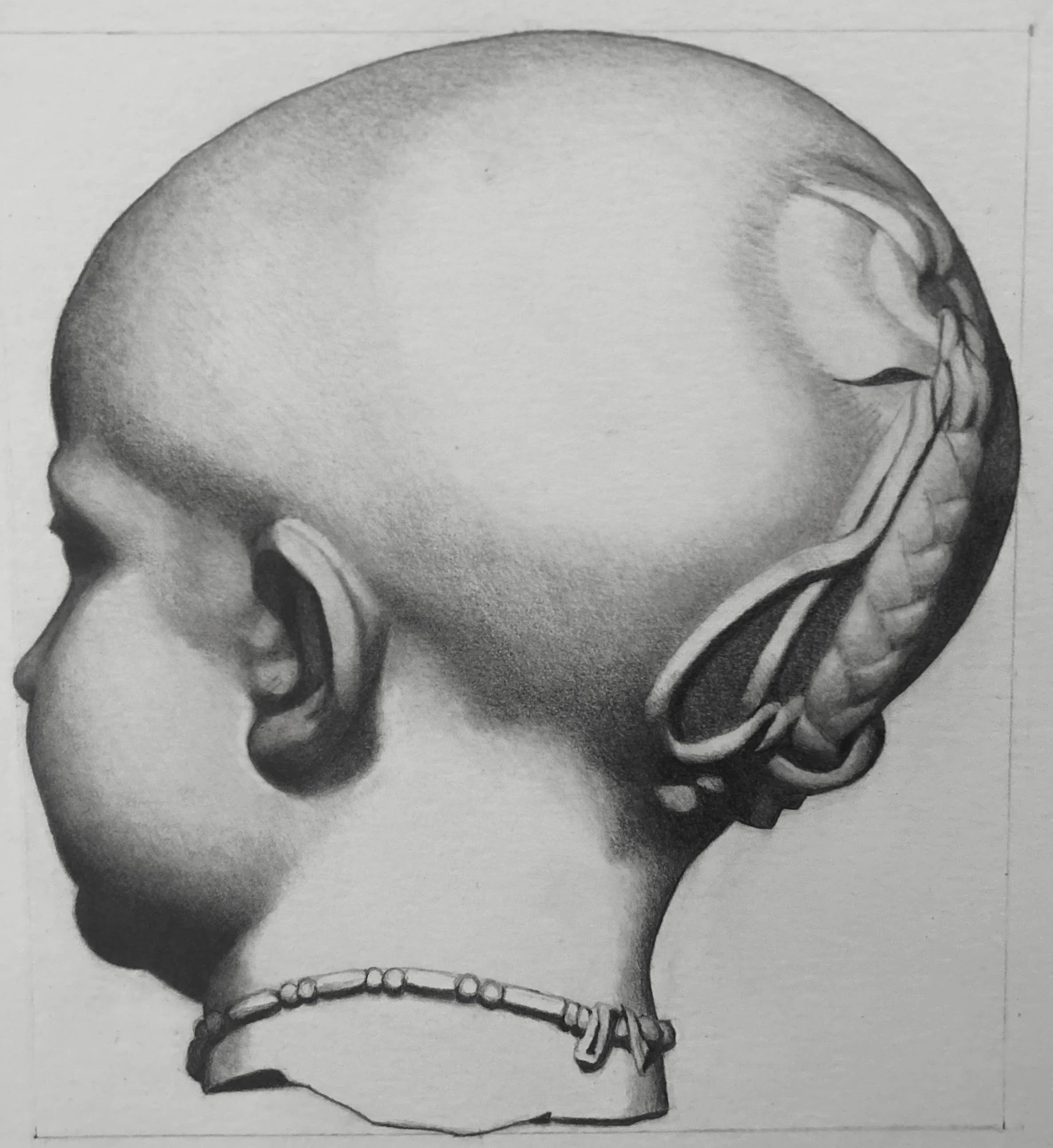 Replica Bargue Plate I, 46. Graphite on Paper. Jo Feldman, 2023