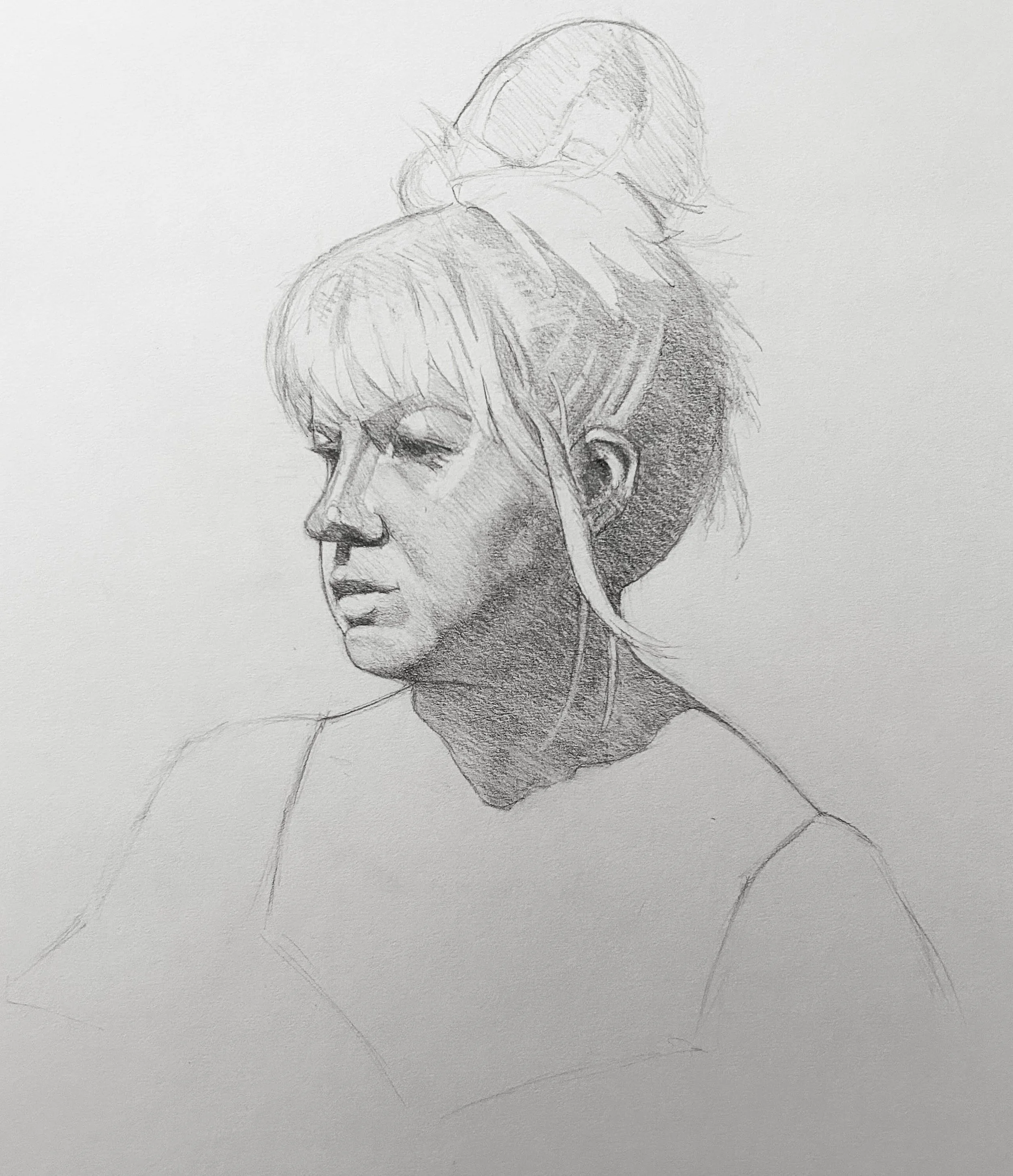 Sketch of Ashley. Graphite on Paper. Jo Feldman, 2024