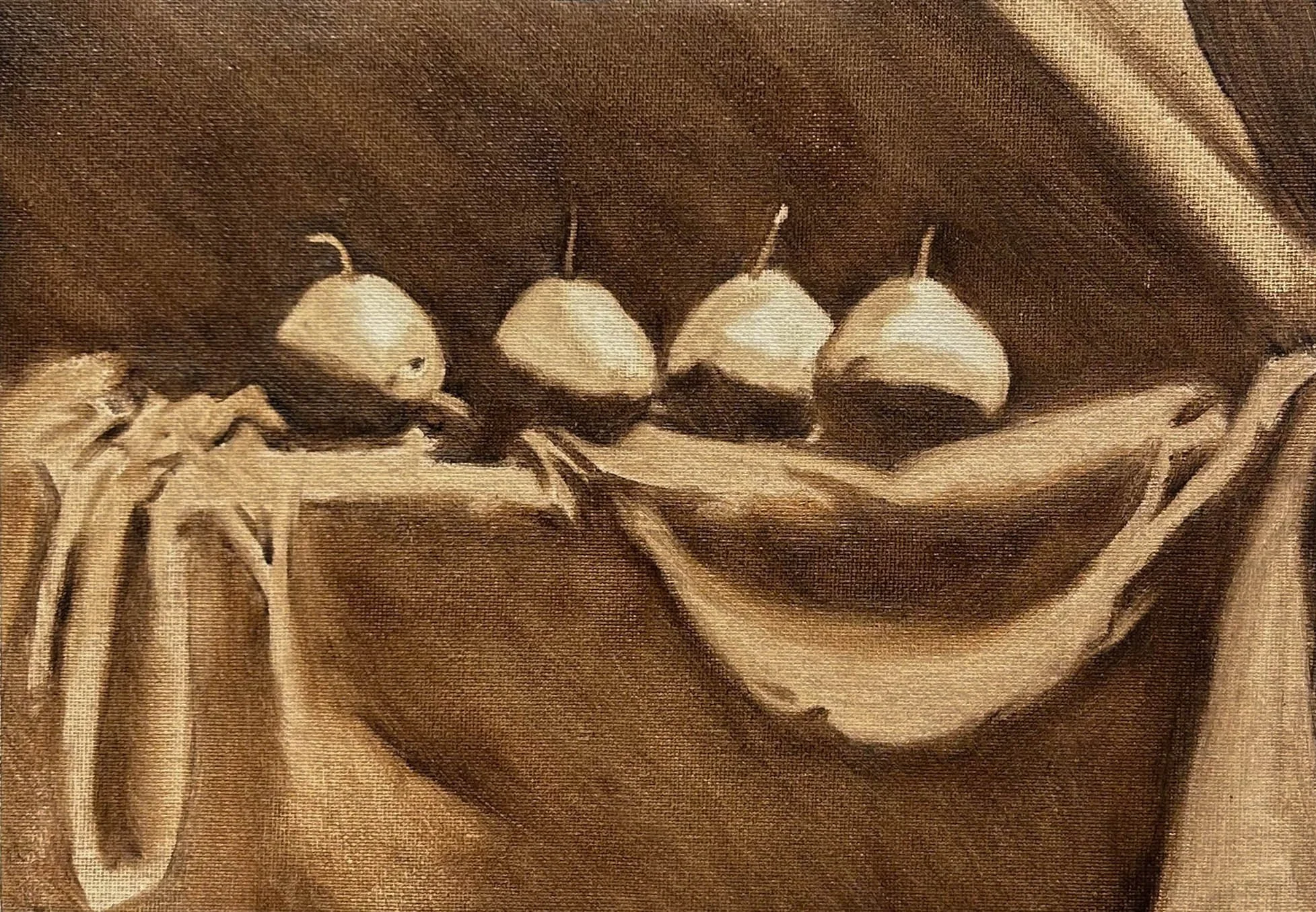 Wash Sketch of Pears. Oil on Canvas. Jo Feldman, 2024