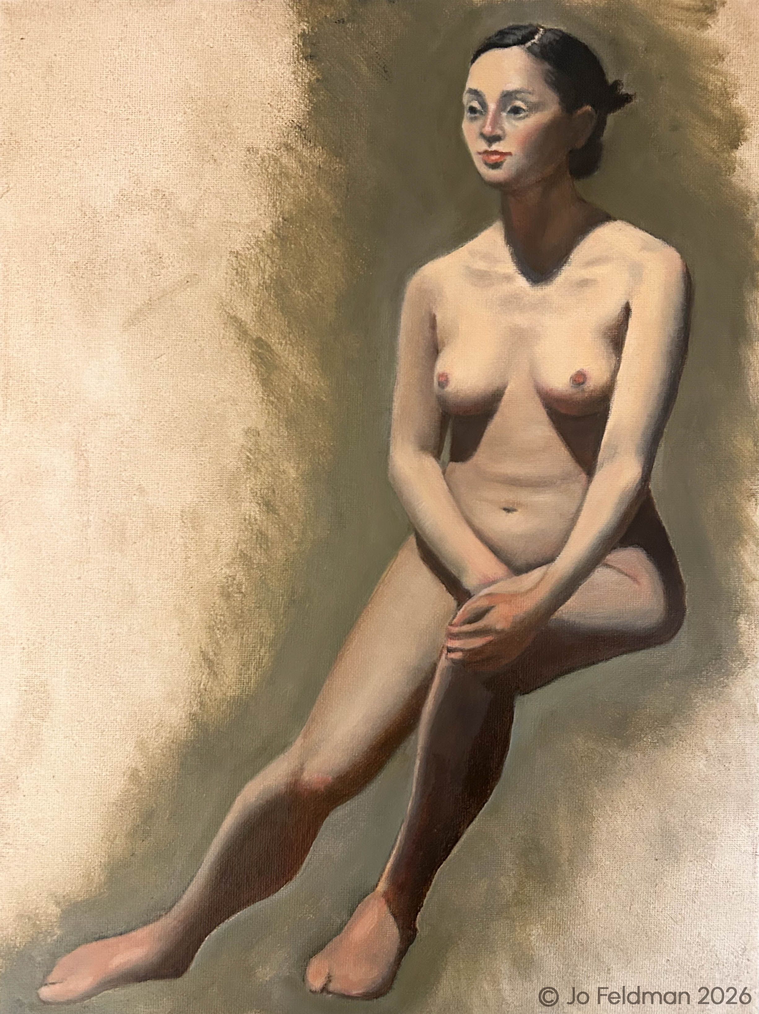 Long Study of Paulina. Limited Palette. Oil on Canvas. Jo Feldman, 2026