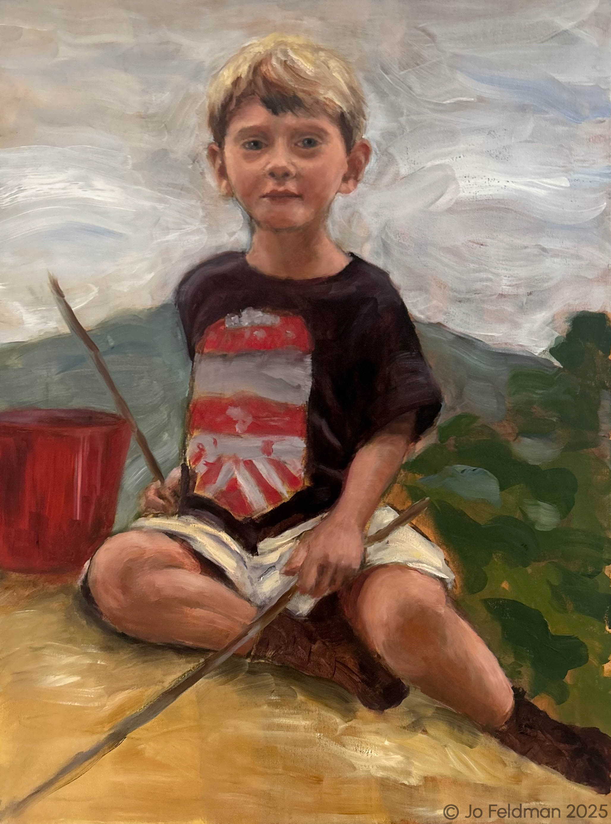 Alexander at Currajuggle Creek. Oil on Canvas. Jo Feldman, 2006