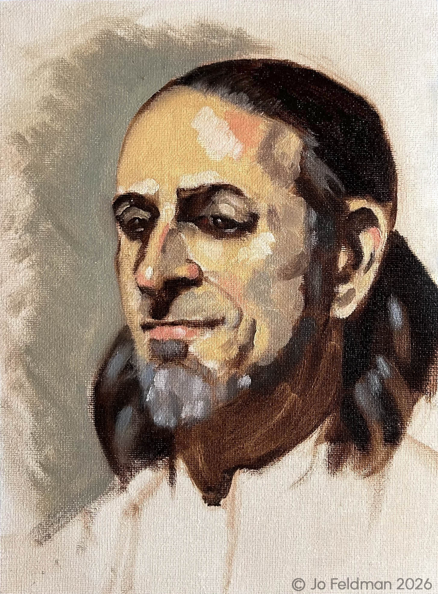 Alla Prima of Stephen. Limited Palette. Oil on Canvas. Jo Feldman, 2026