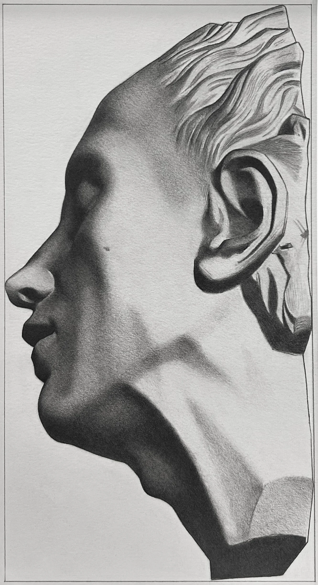 Replica Bargue Plate I, 39. Graphite on Paper. Jo Feldman, 2024
