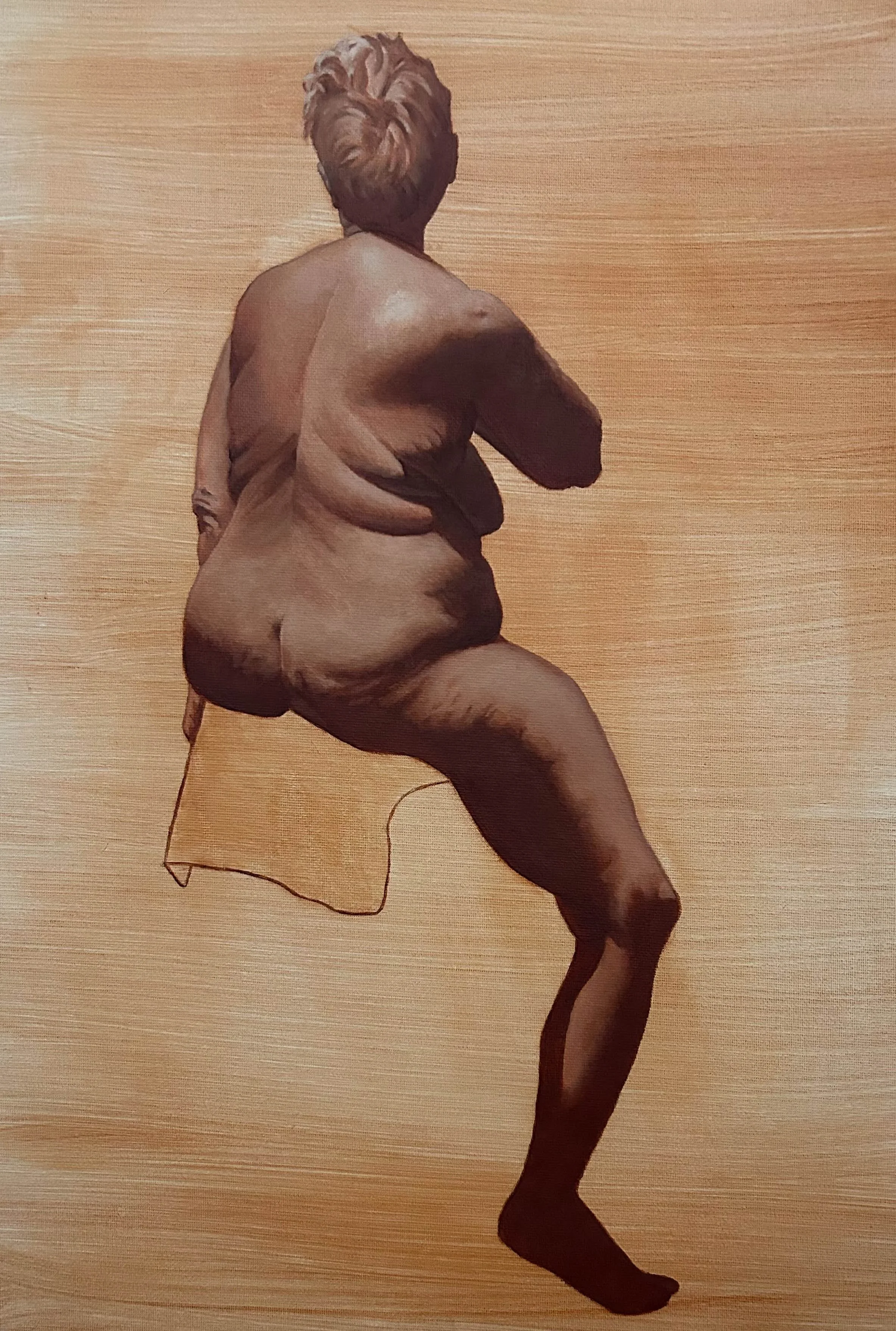 Grisaille of Joanne. Oil on Canvas. Jo Feldman, 2024