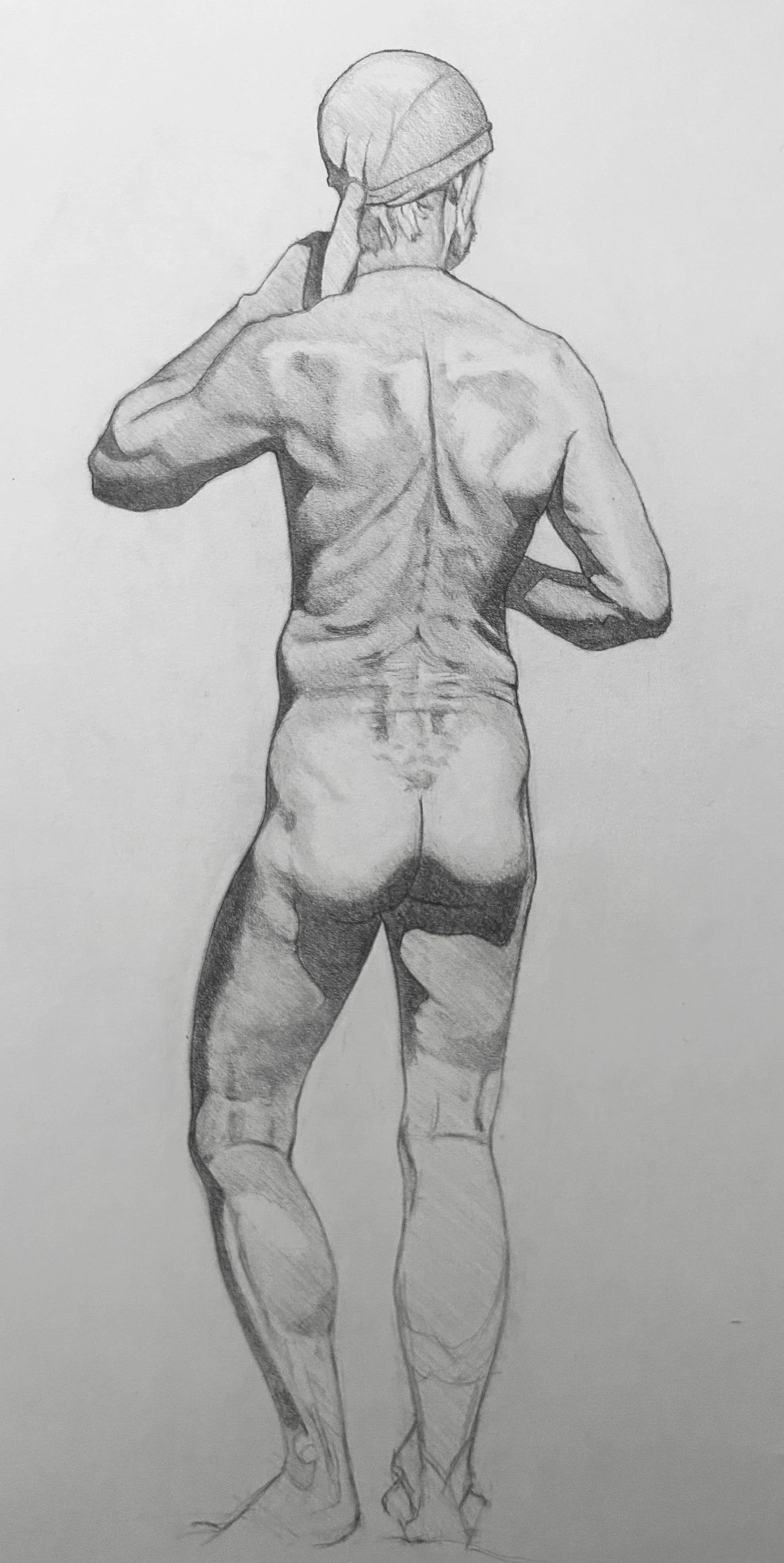 Long Pose of Angel. Graphite on Paper. Jo Feldman, 2025