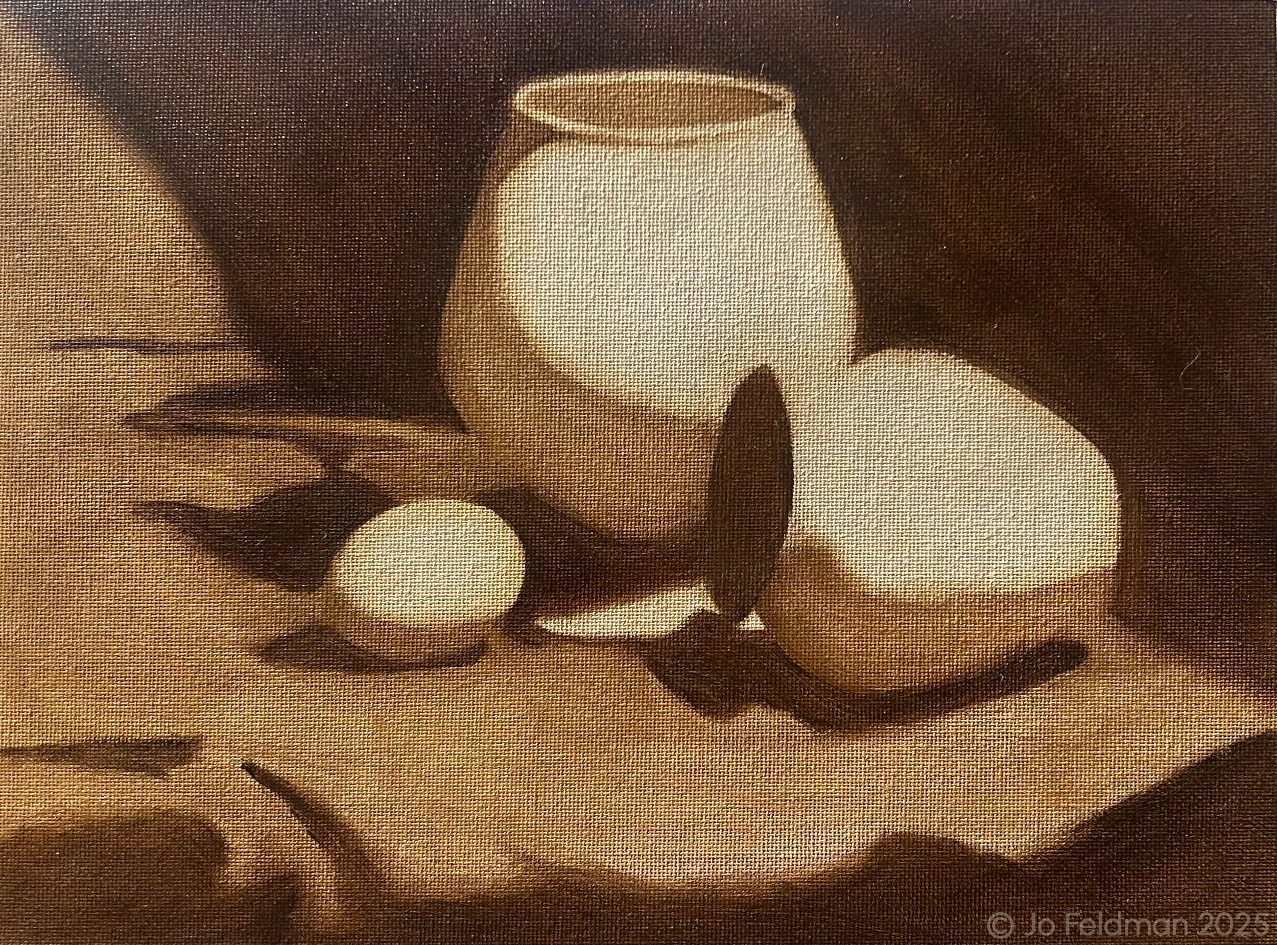 Wash Sketch of Still Life. Oil on Canvas. Jo Feldman, 2024