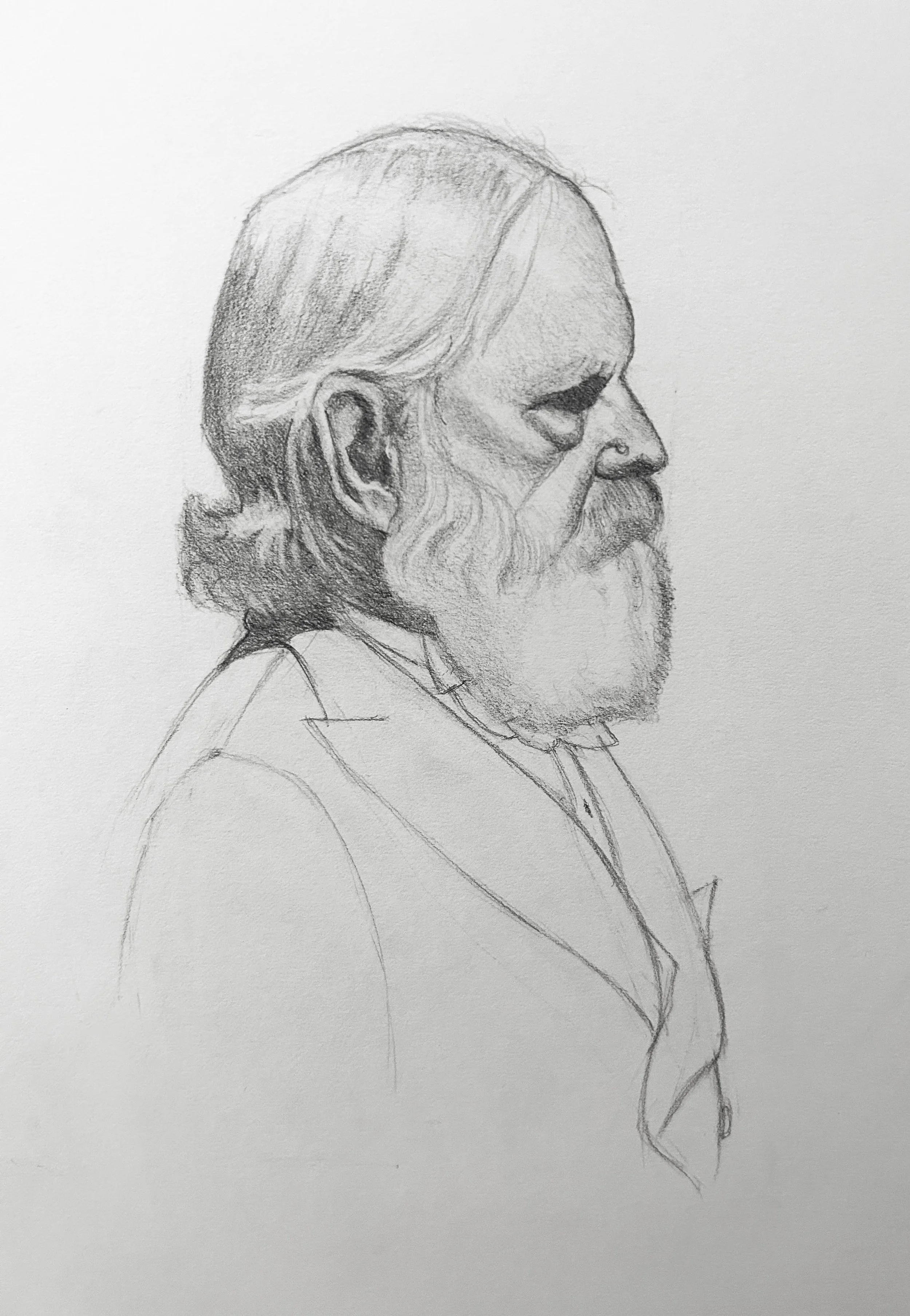 Sketch of Lewis. Graphite on Paper. Jo Feldman, 2024