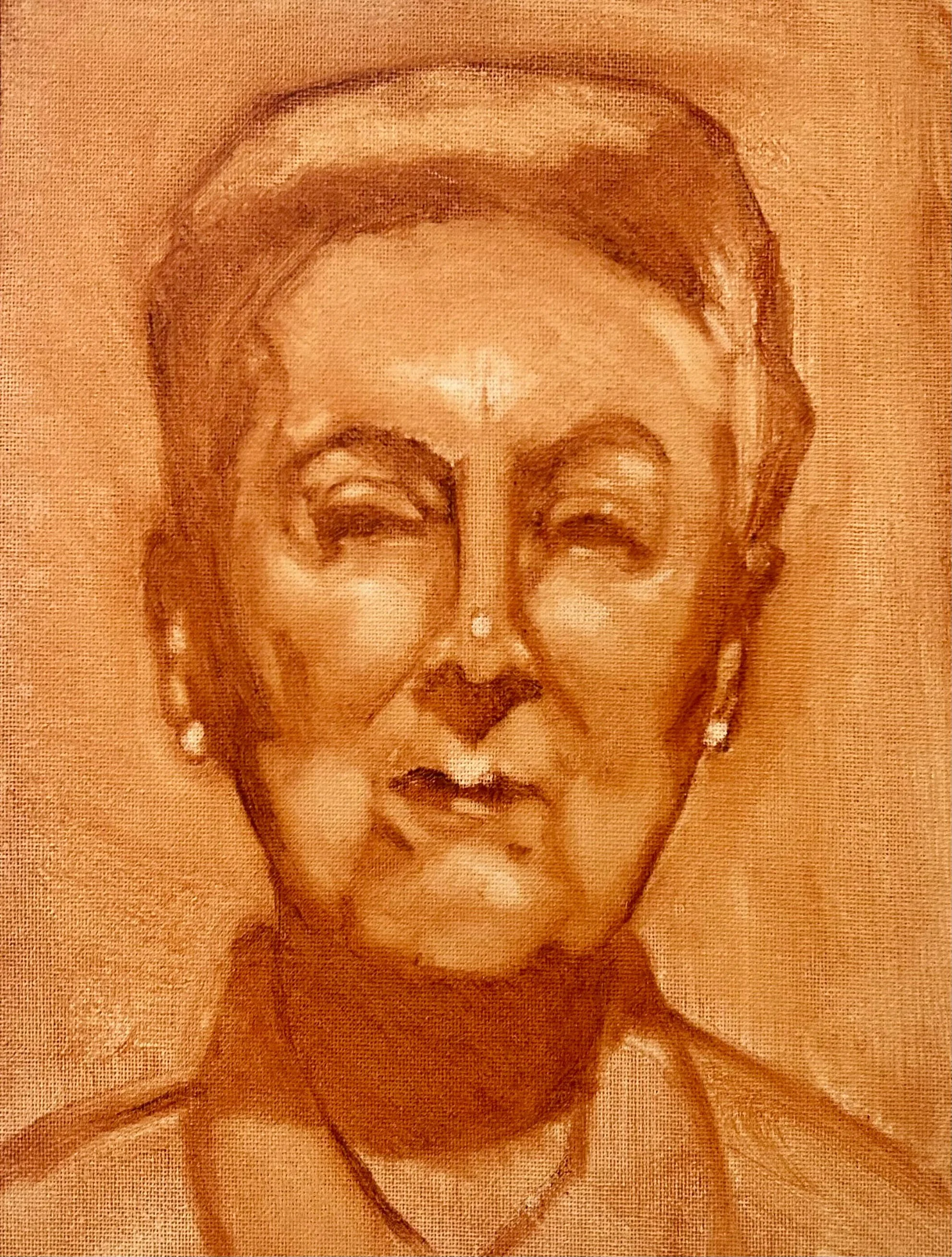 Wash Sketch of Joanne. Oil on Canvas. Jo Feldman, 2024