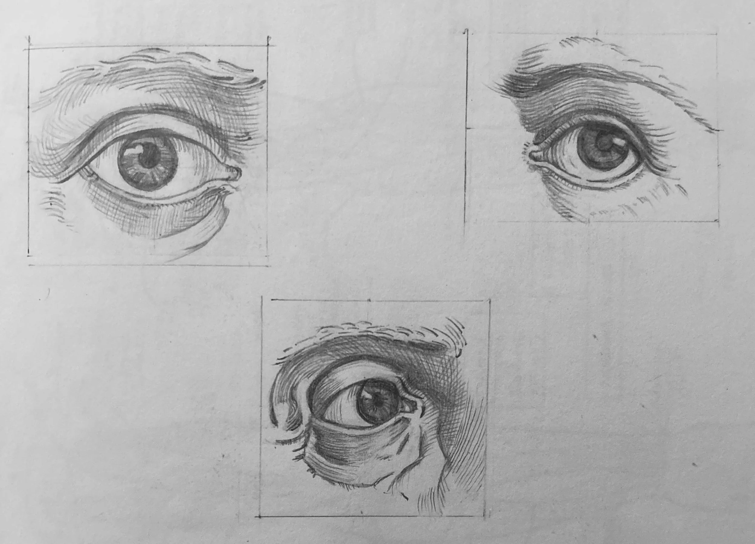 Replica Study of Eyes. Graphite on Paper. Jo Feldman, 2024