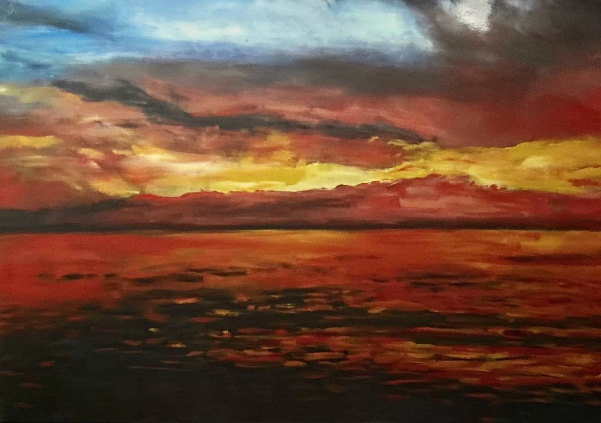 Orange Sunset. Acrylic on Canvas. Jo Feldman, 2005