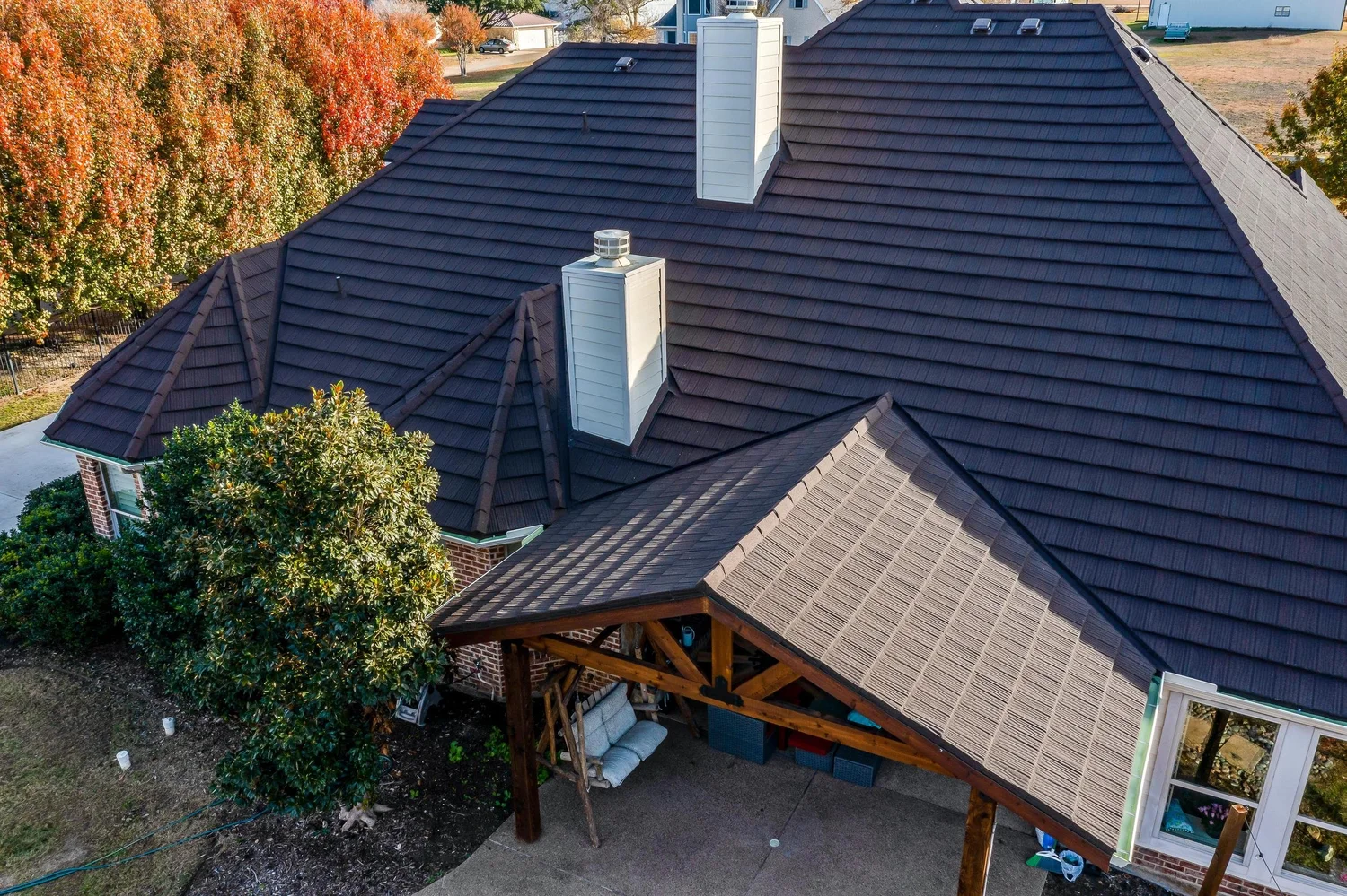 Stone coated steel roof installed on a home