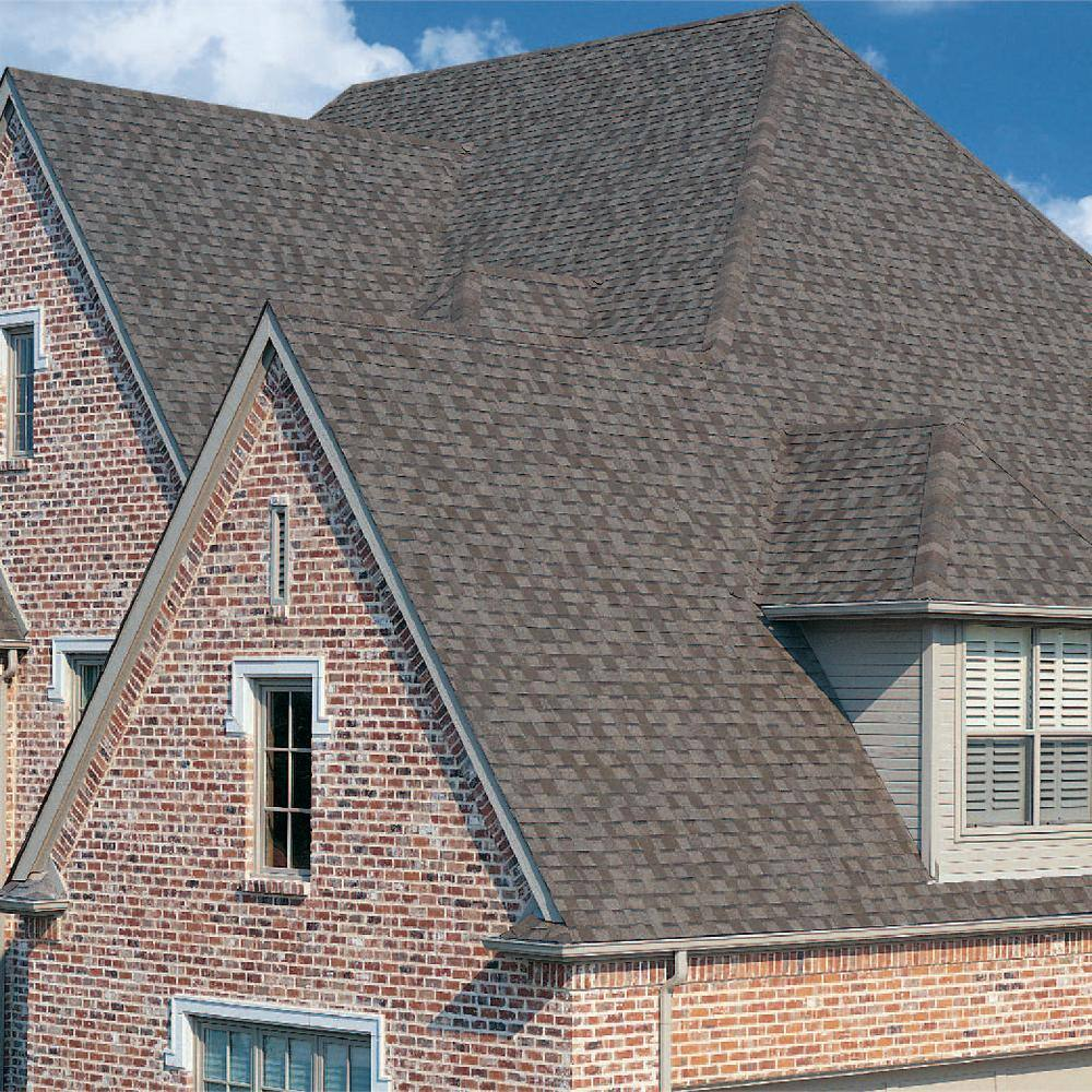 Architectural shingle roof on a brick home