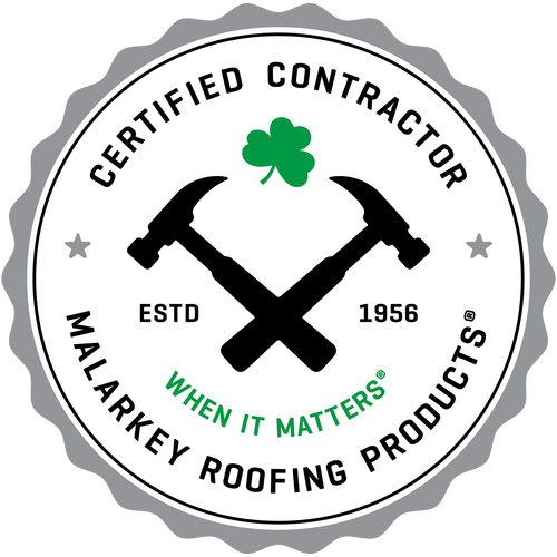 Malarkey Certified Contractor badge for Iron Eagle Roofing