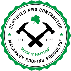 Malarkey Certified Pro Contractor badge for Iron Eagle Roofing