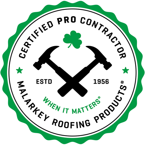 Malarkey Certified Pro Contractor badge for Iron Eagle Roofing