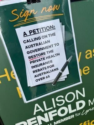SENIORS ENCOURAGED TO SIGN ONLINE PETITION TO RESTORE PRIVATE HEALTH INSURANCE REBATE