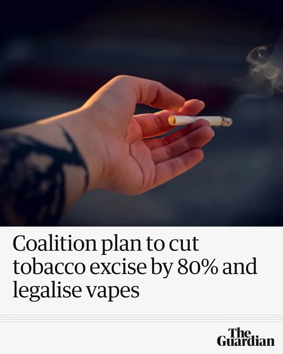 PENFOLD BACKS COALITION POLICY TO END ILLICIT TOBACCO MARKET
