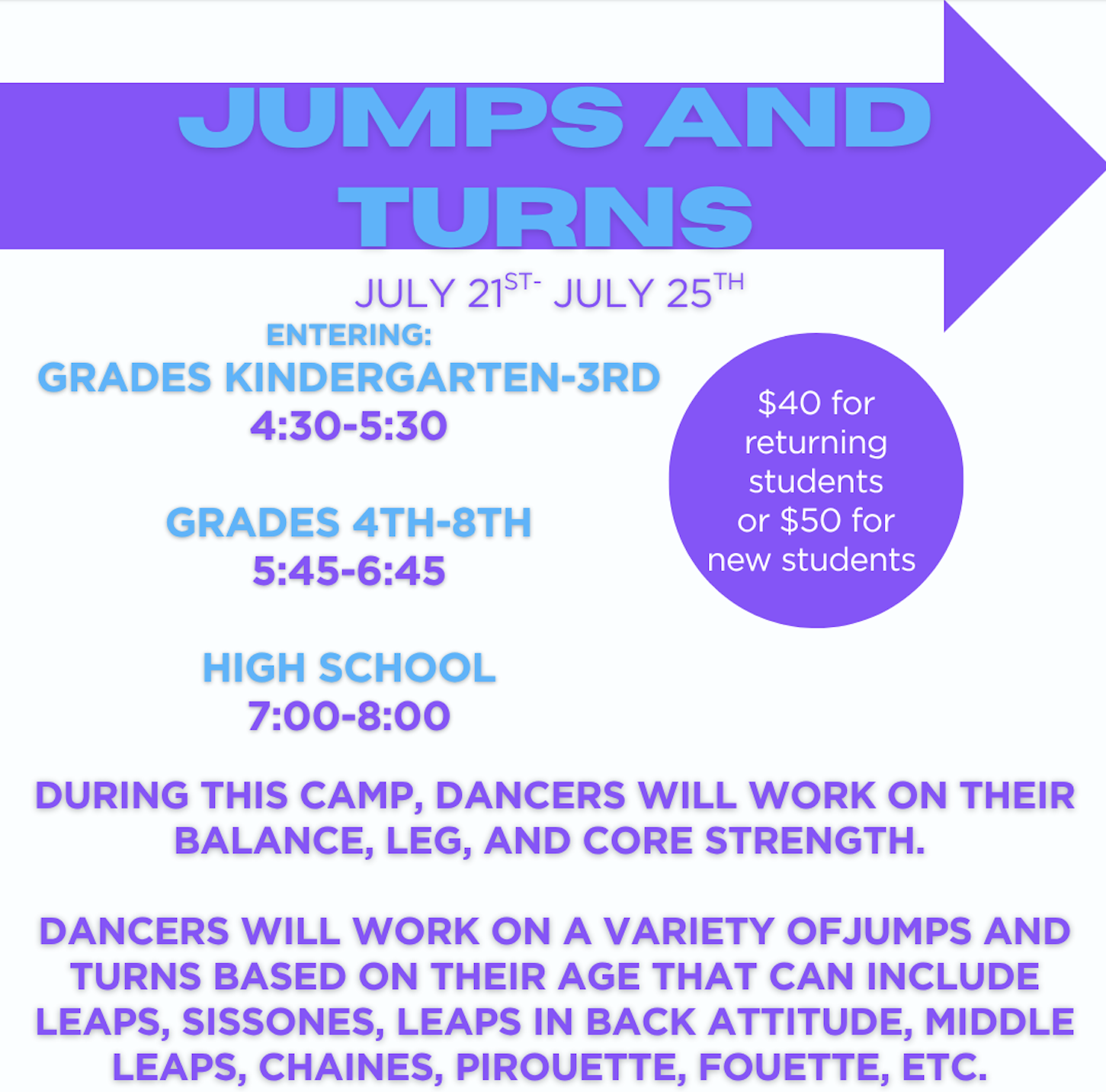 Jumps and Turns Camp