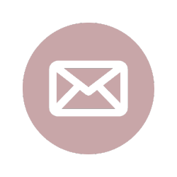Envelope icon inside a pink circle on a black background.