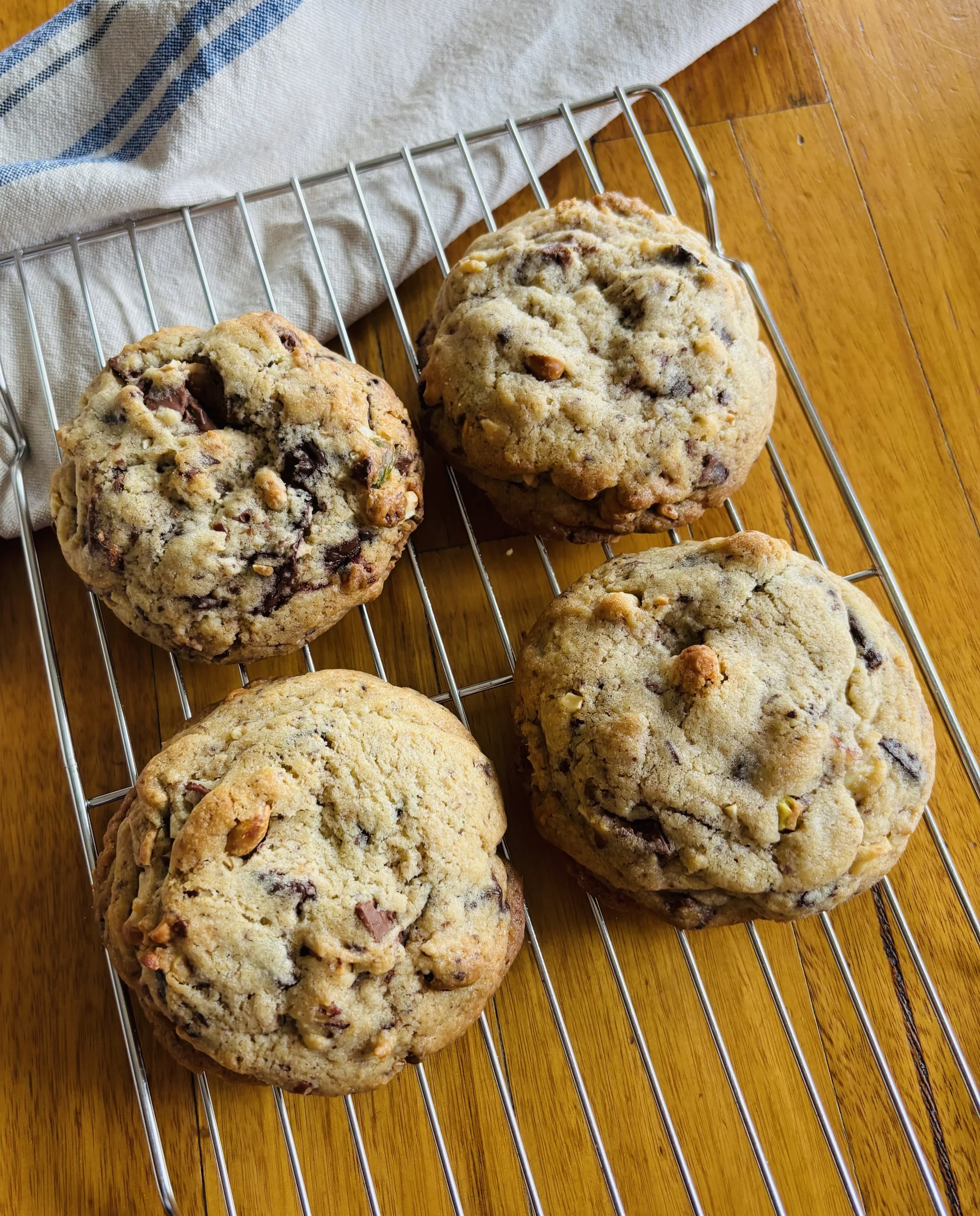 Sourdough Dark Chocolate and Walnut Biscuits