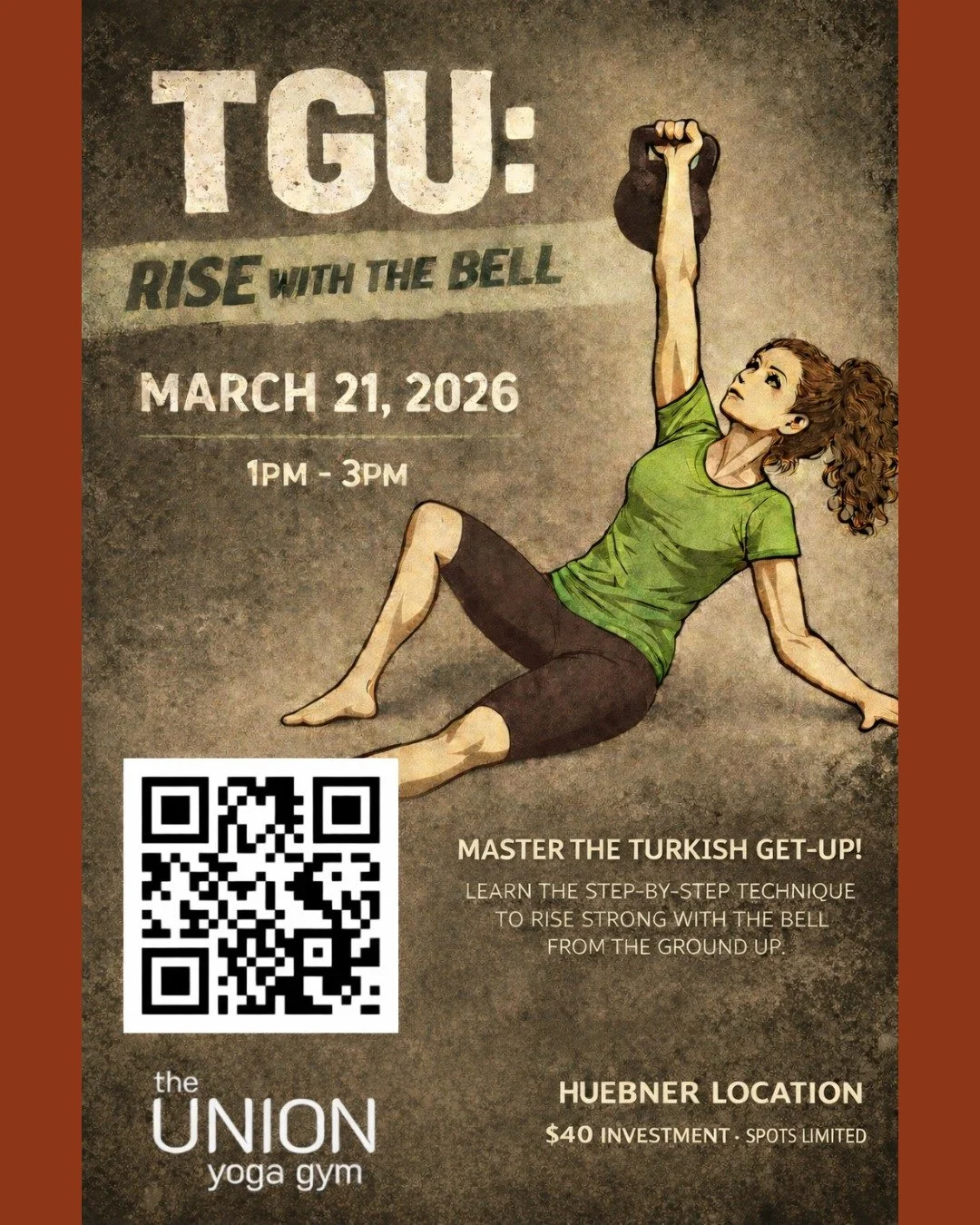 TOMORROW! 1-3pm at the Huebner Strand
The Turkish Get-Up teaches patience. Control. Resilience.
You start on the floor&hellip; and you rise.
Come refine your Turkish Get-Up and leave stronger, more confident, and more connected to your movement.
We b