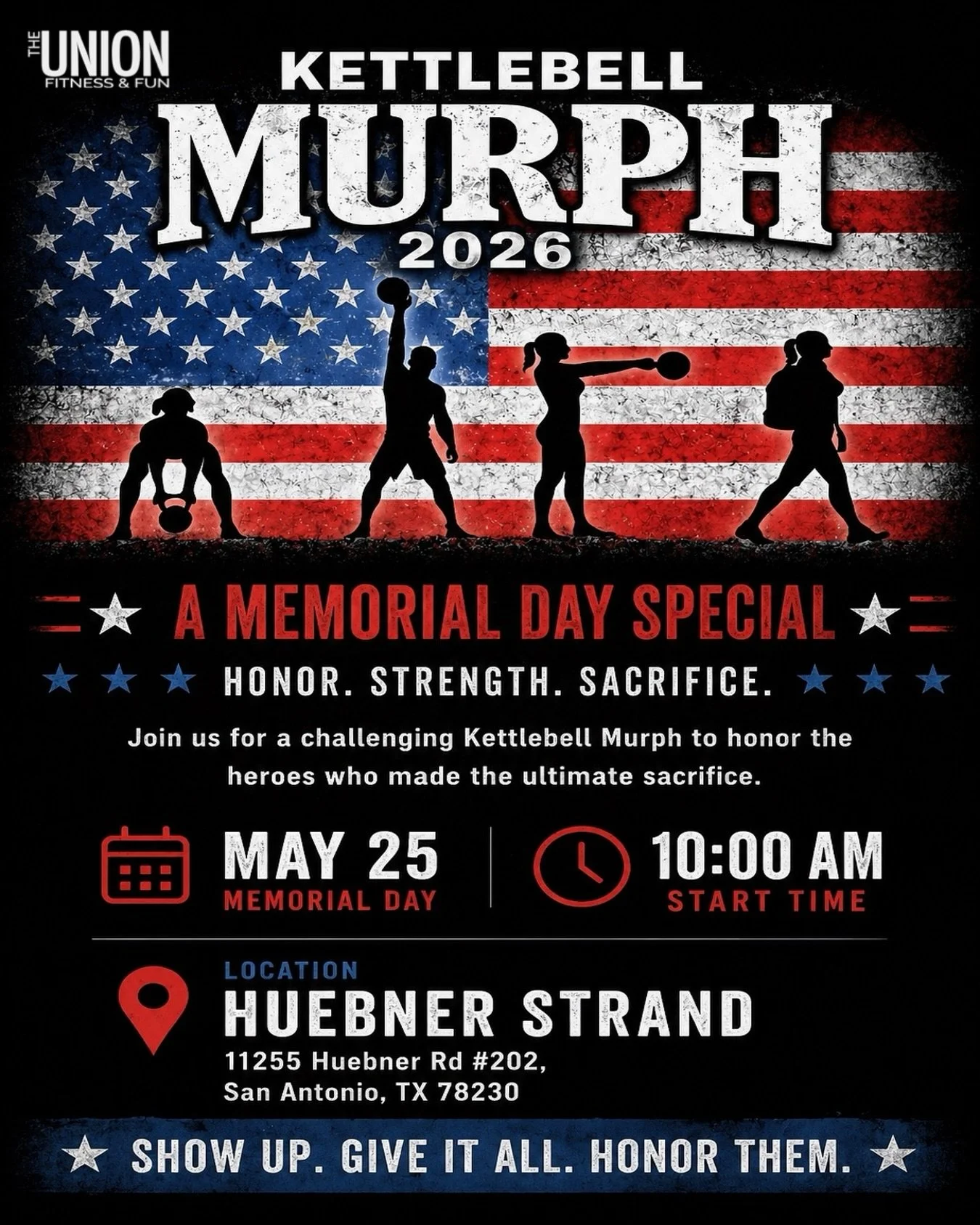 Kettlebell Murph &ndash; Memorial Day Special

Join us this Memorial Day for a powerful, community-driven workout honoring the spirit of Murph&mdash;with a kettlebell twist. This full-body challenge combines strength, endurance, and grit through a st