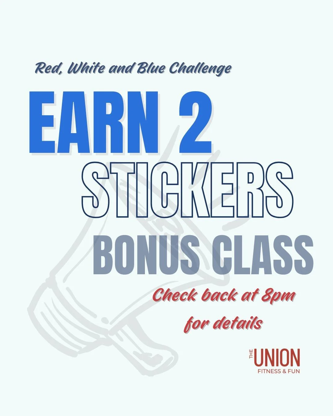 You might want to clear your schedule for a special announcement at 8pm!  Check back to see how you can earn TWO stickers in the Red, White and Blue Team Challenge. 😉