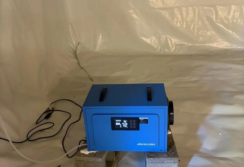 Dehumidifier in a sealed crawl space — Crawlspace Crew, serving Spring Hill, TN