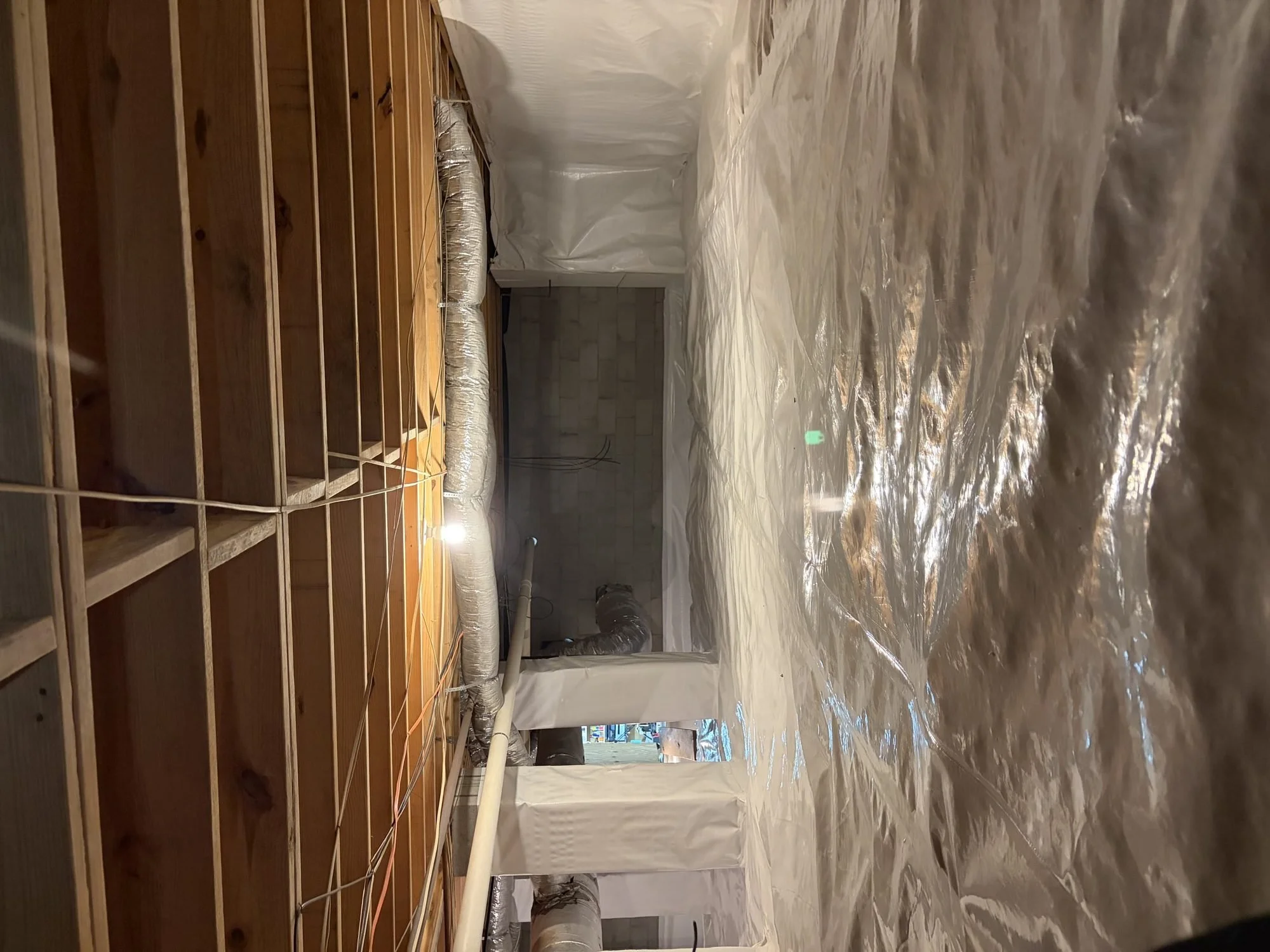 Encapsulation liner fastened up the crawl space walls, Middle Tennessee